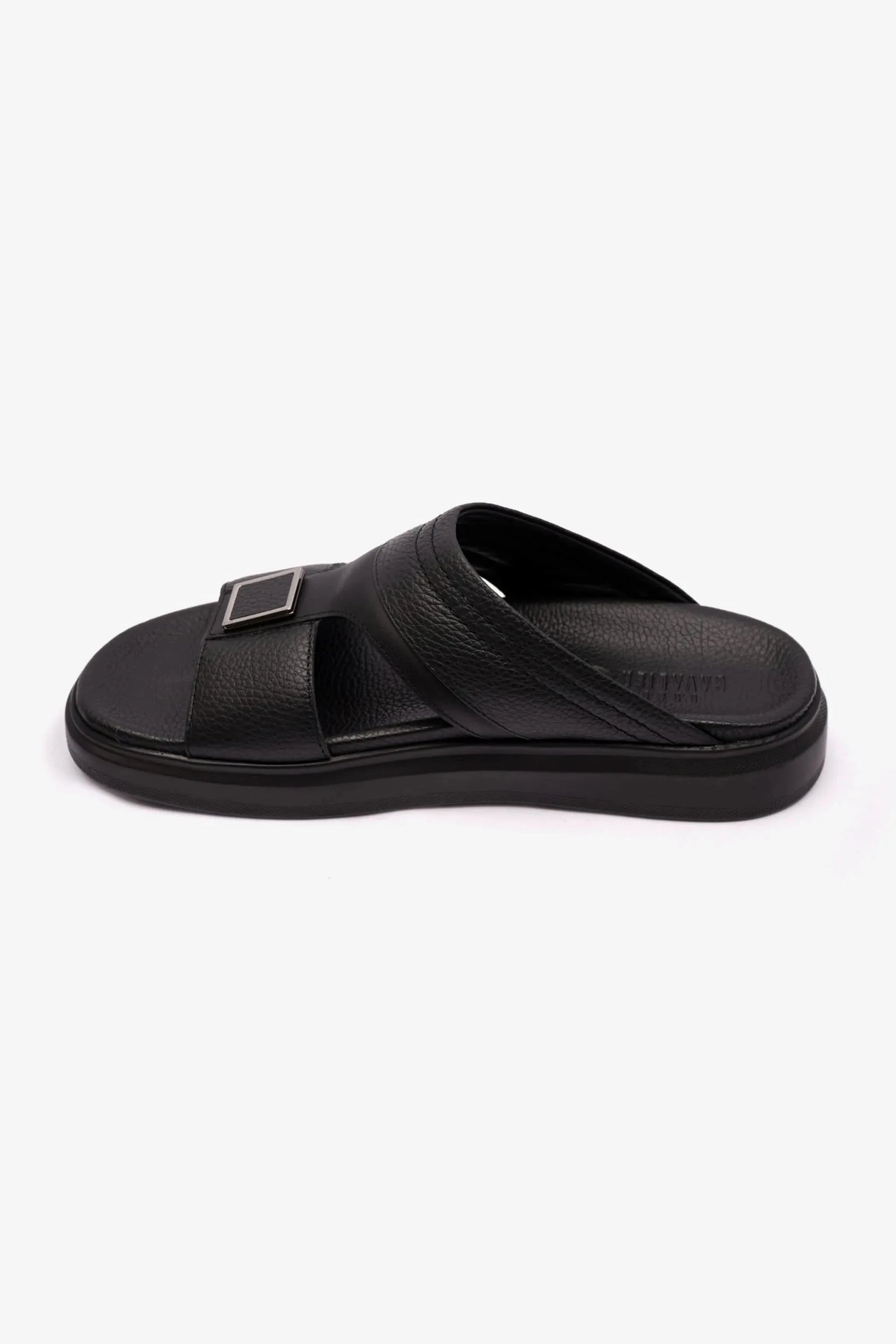 Cavalier Uomo Men's Leather Arabic Sandals Black MSDCVBOL01