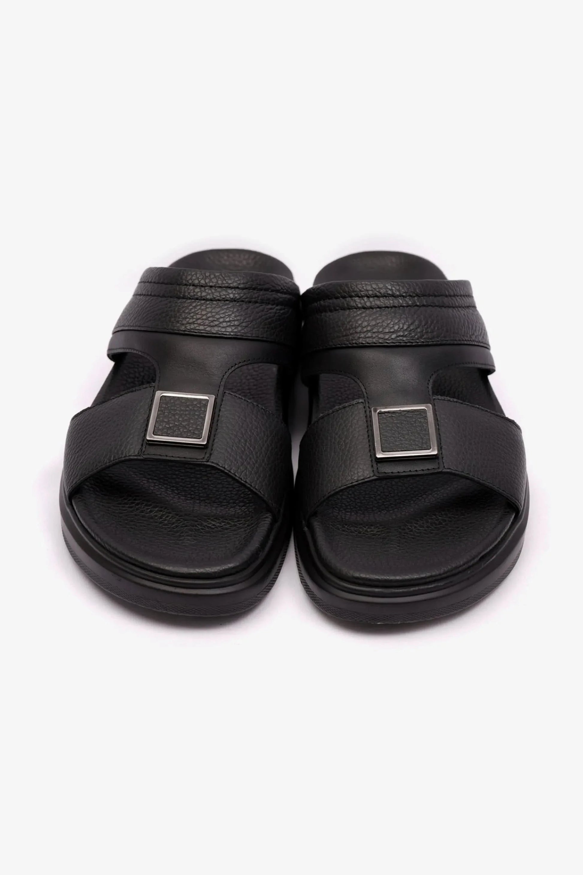 Cavalier Uomo Men's Leather Arabic Sandals Black MSDCVBOL01