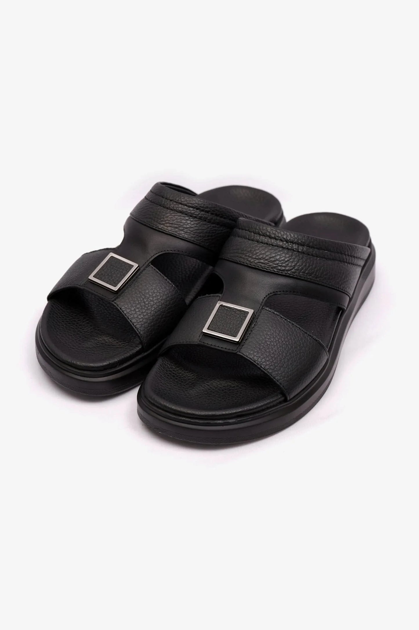 Cavalier Uomo Men's Leather Arabic Sandals Black MSDCVBOL01