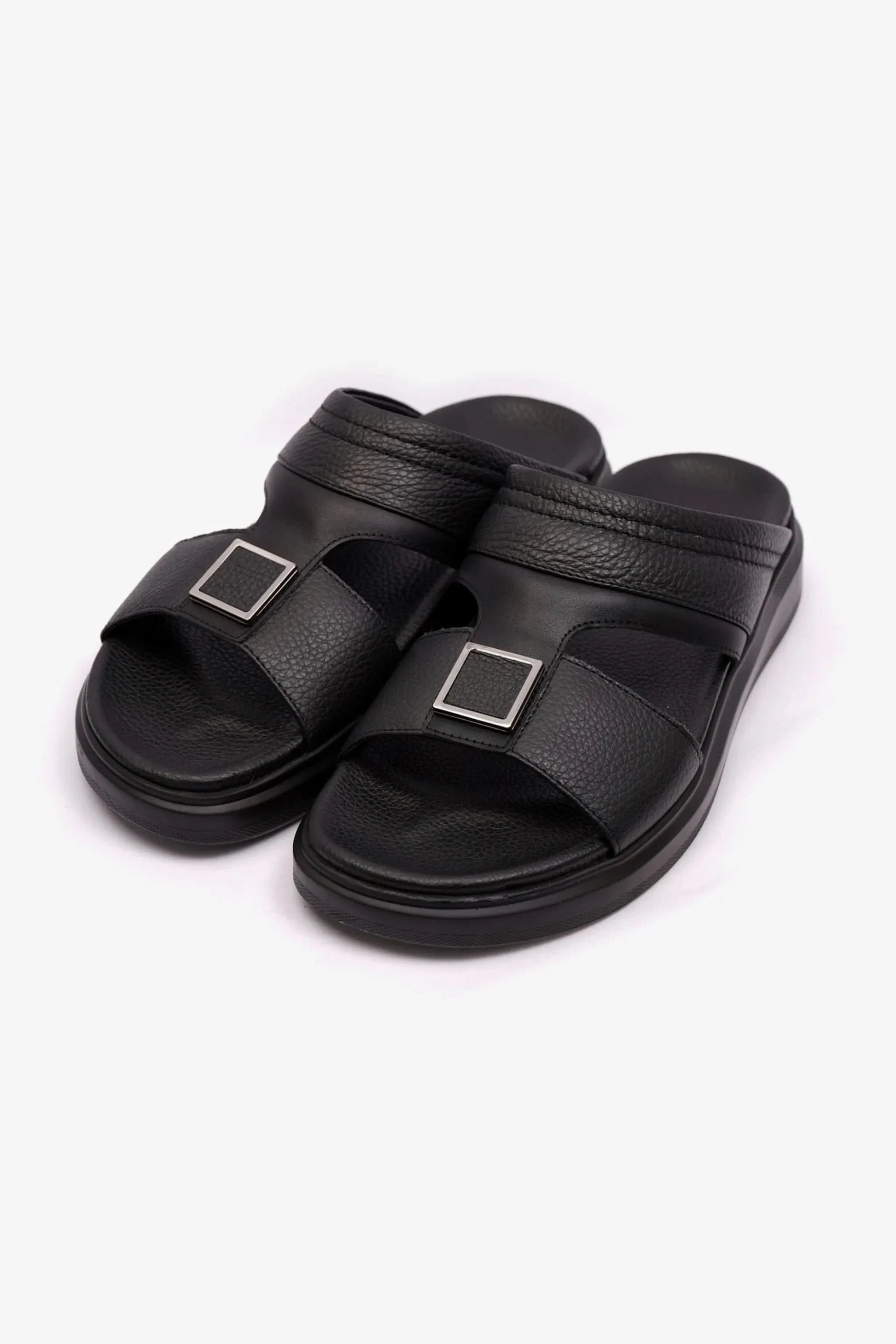 Cavalier Uomo Men's Leather Arabic Sandals Black MSDCVBOL01