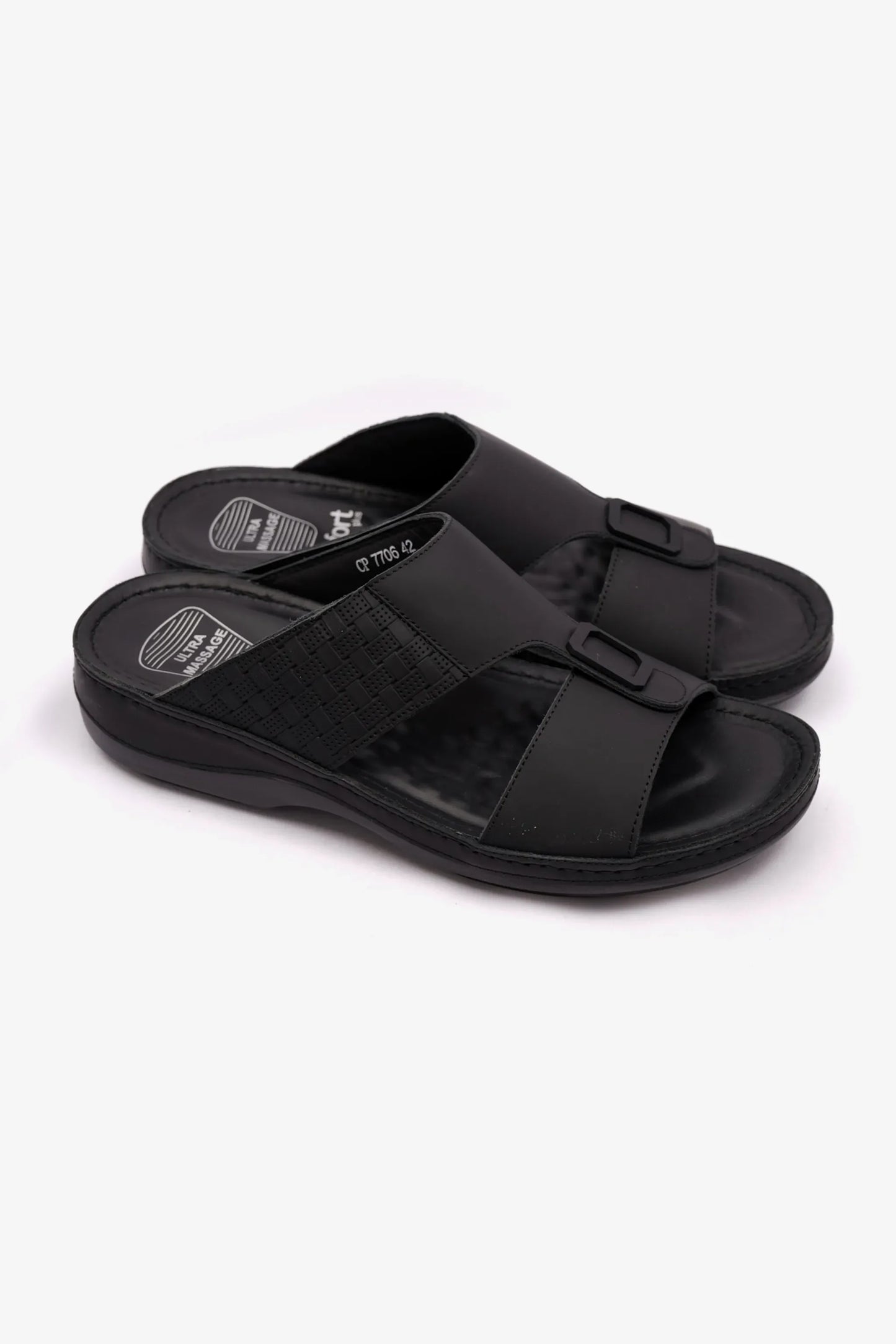 Comfort Plus Men's Stylish Trim Sandals Black MSDCP7706