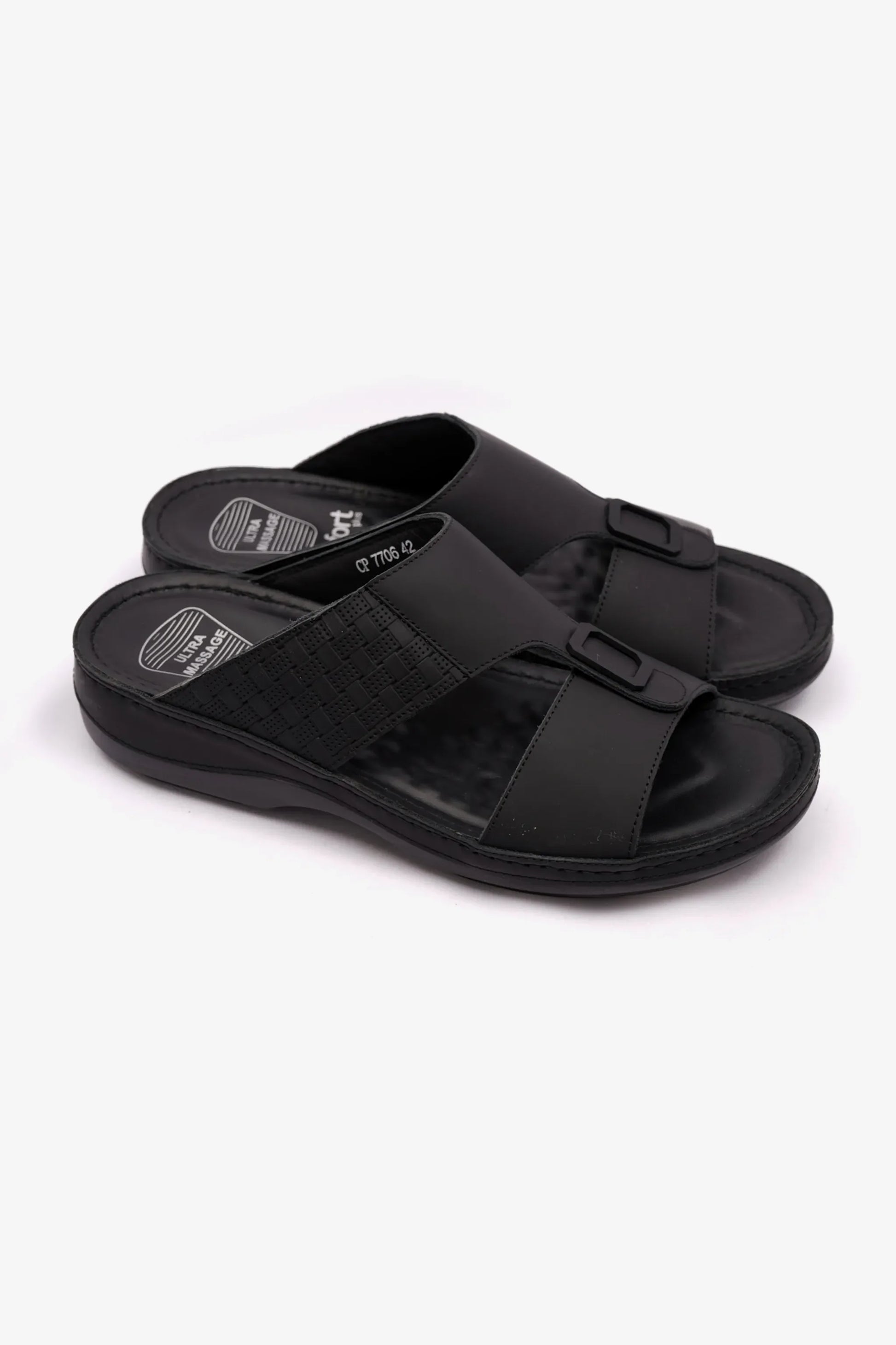 Comfort Plus Men's Stylish Trim Sandals Black MSDCP7706