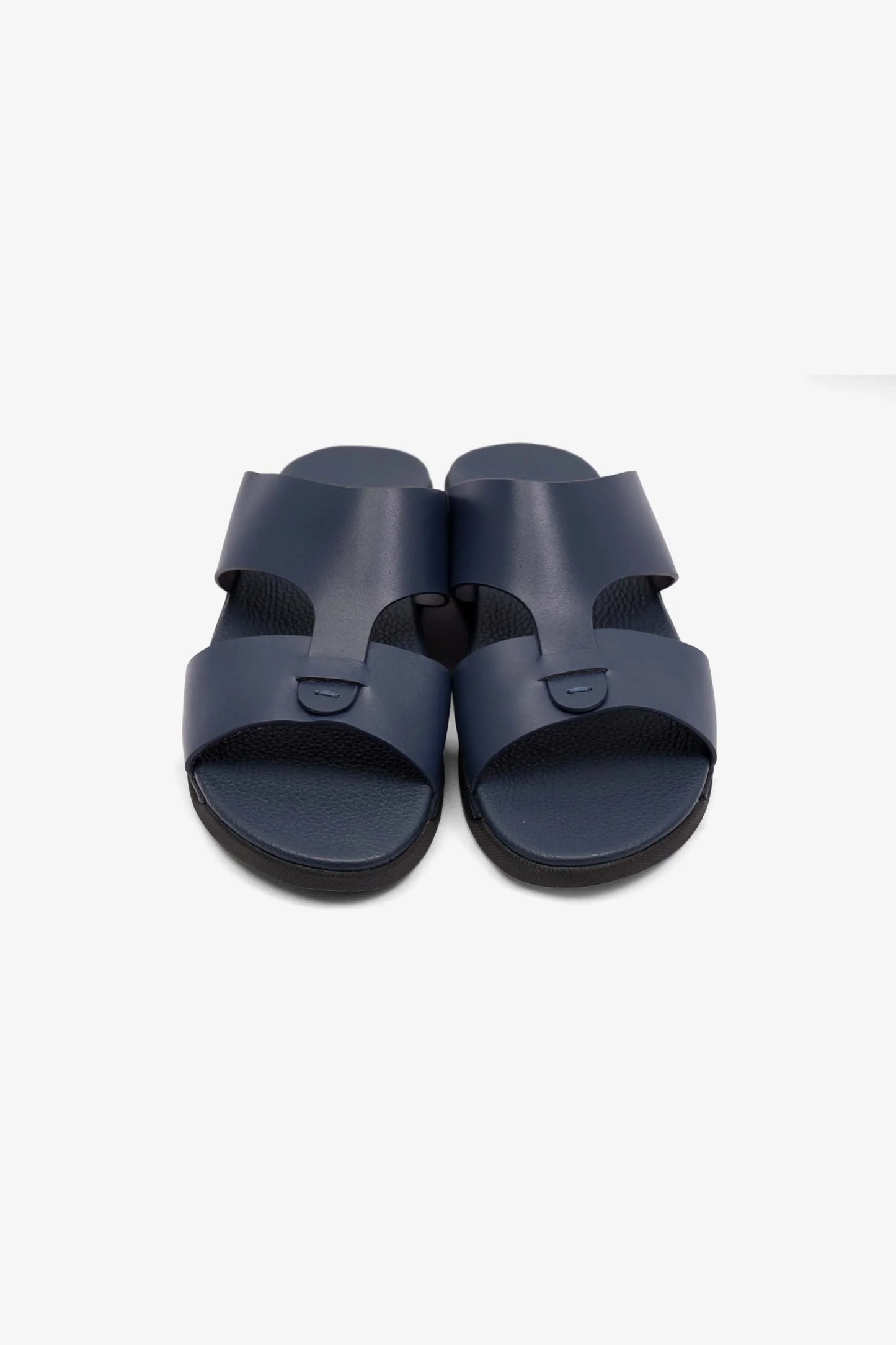 Comfort Plus Men's Antiskid Grip Matt Leather Sandals Navy JY076