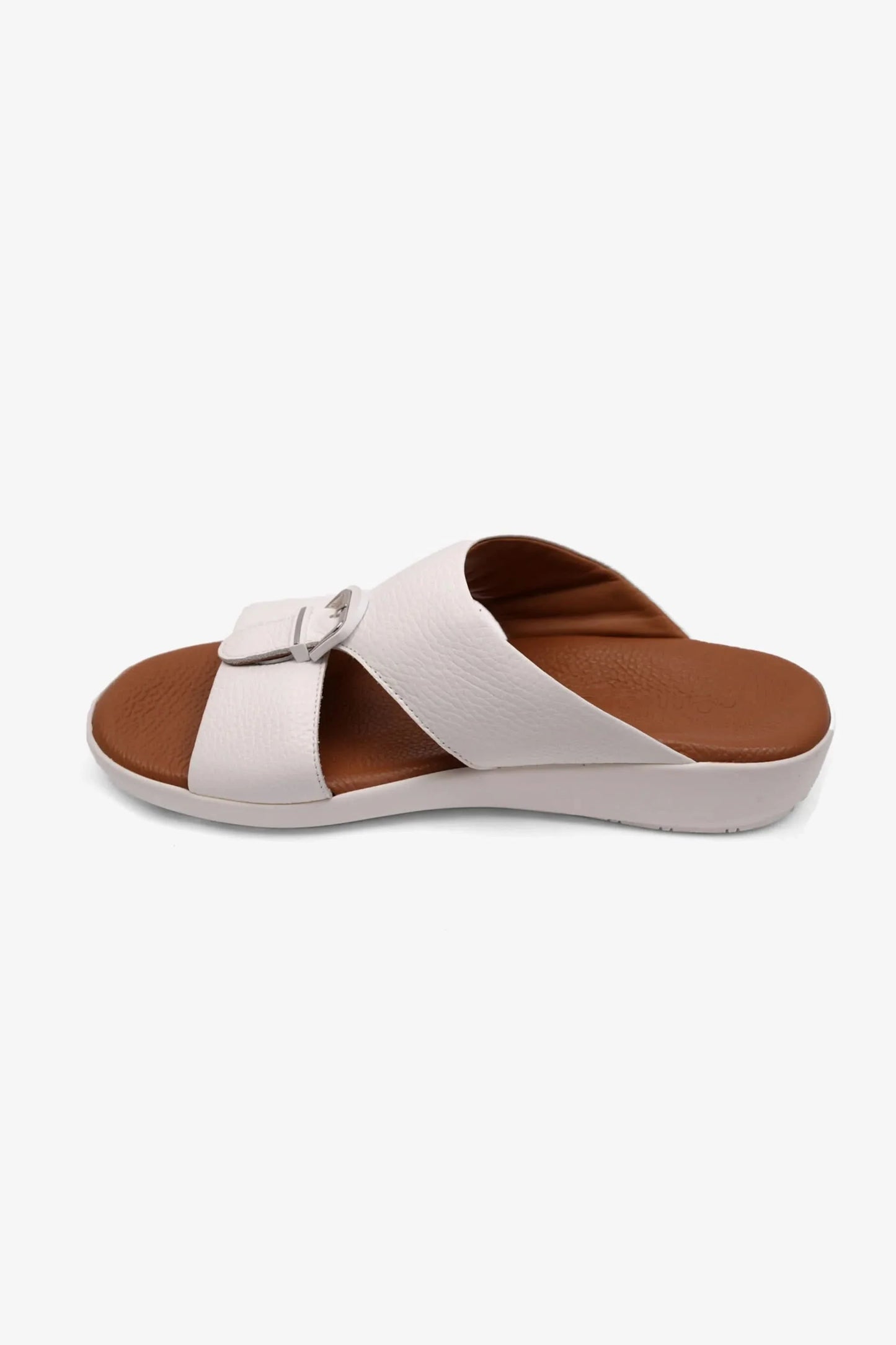 Comfort Plus Men's Flexible Outsole Leather Sandals White MSDCPSO411