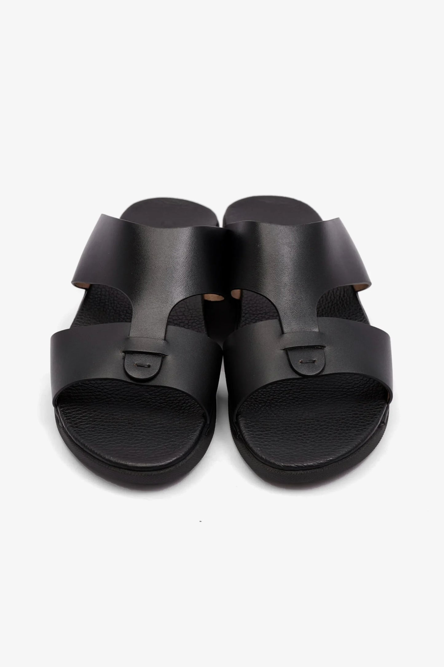 Comfort Plus Men's Antiskid Grip Matt Leather Sandals Black MSDCPJY076