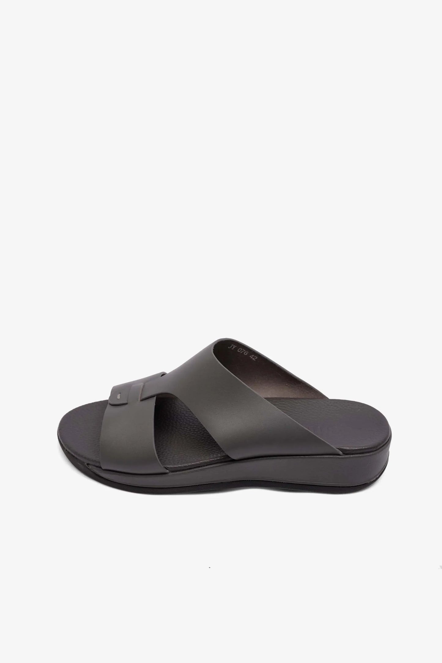 Comfort Plus Men's Matte Leather Anti-Skid Sandals Grey MSDCPJY076