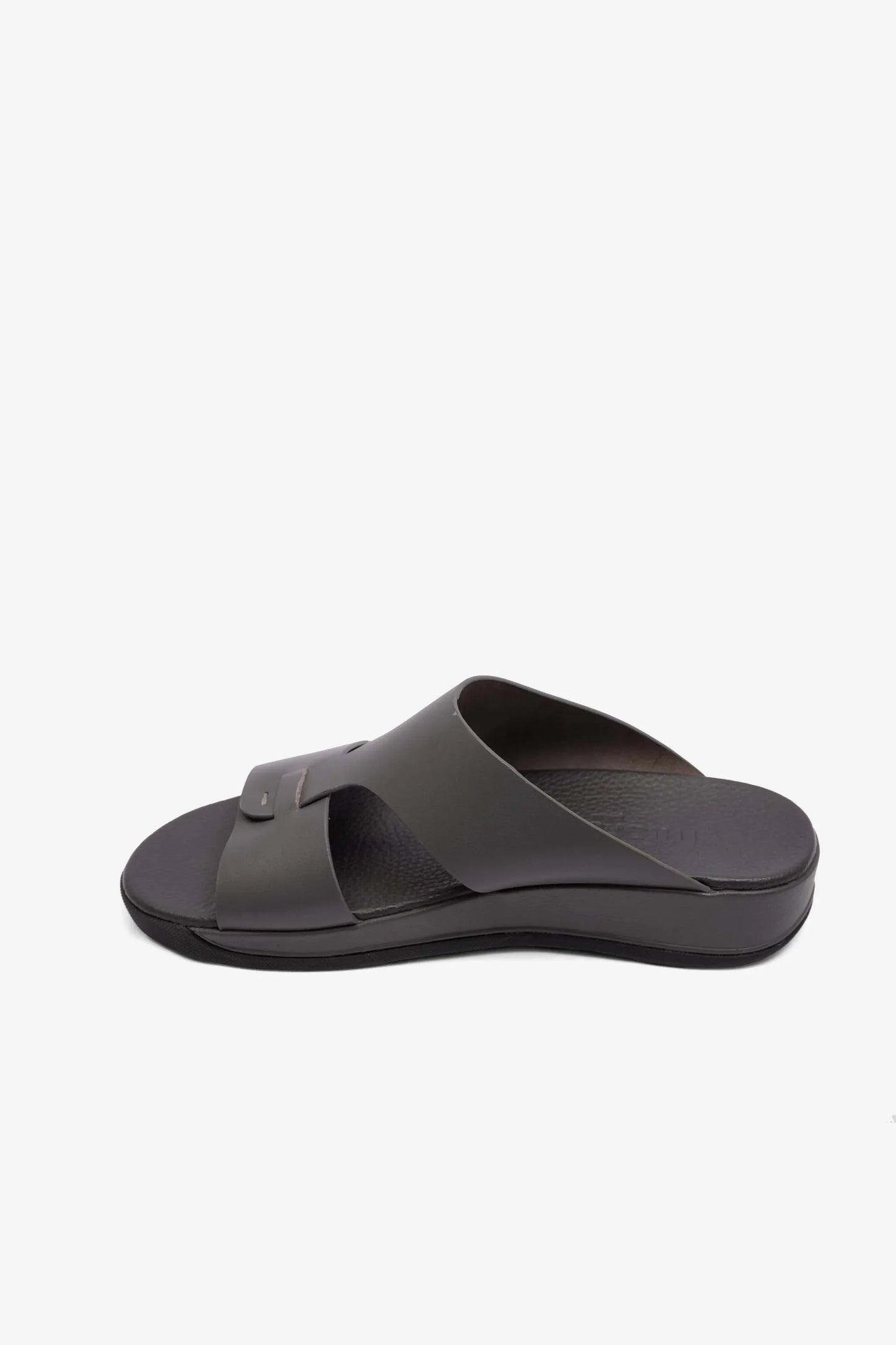 Comfort Plus Men's Matte Leather Anti-Skid Sandals Grey MSDCPJY076
