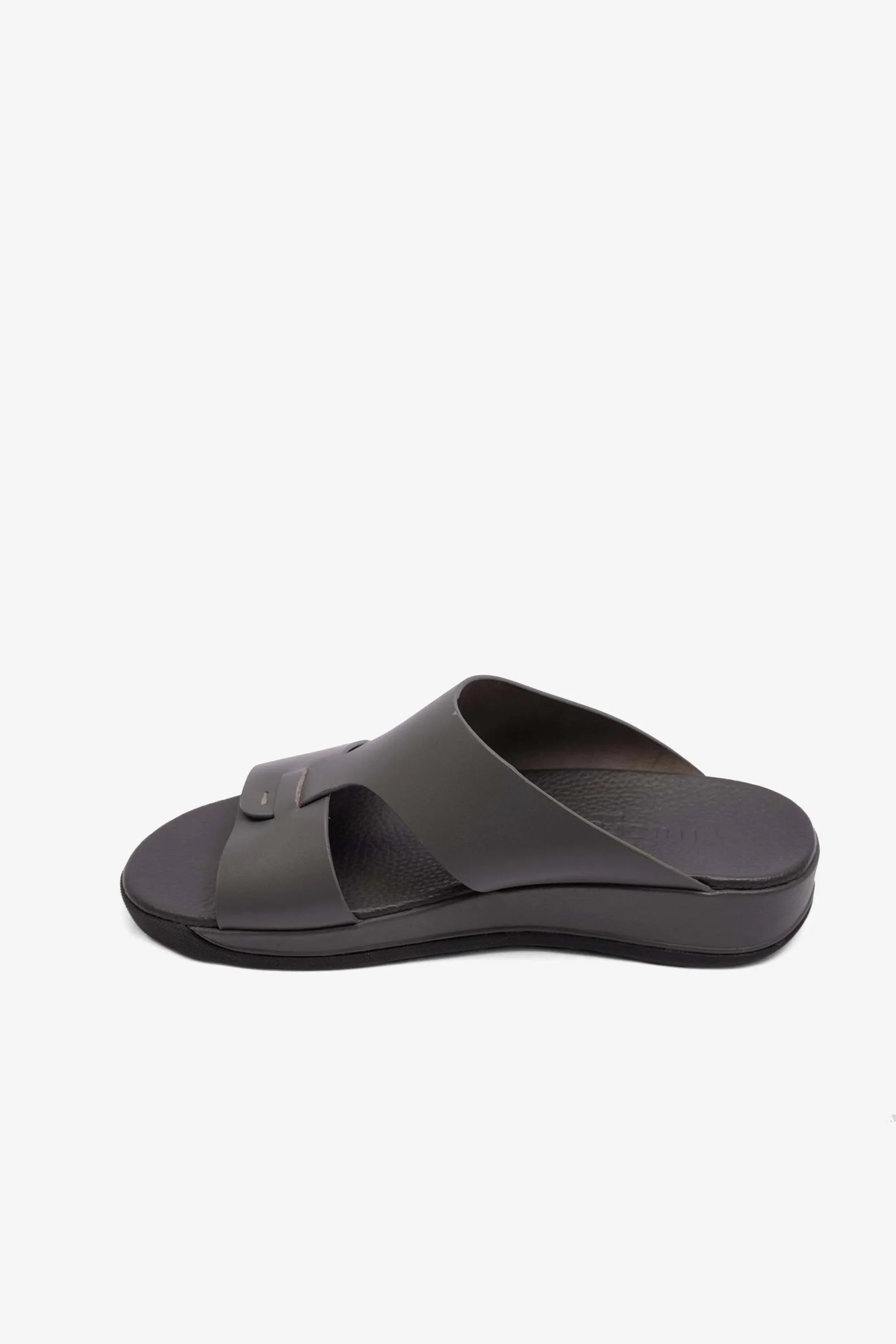 Comfort Plus Men's Matte Leather Anti-Skid Sandals Grey MSDCPJY076