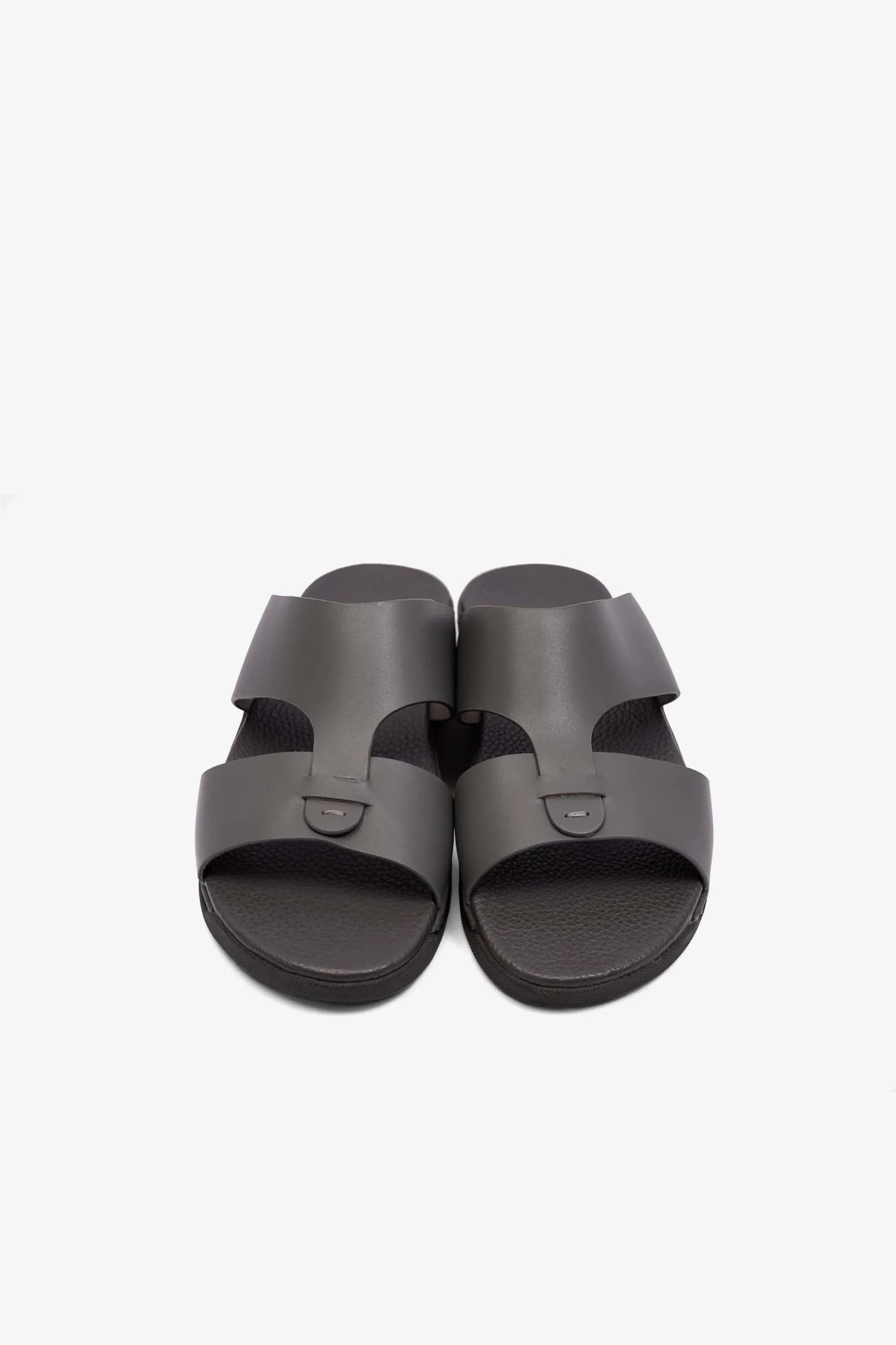 Comfort Plus Men's Matte Leather Anti-Skid Sandals Grey MSDCPJY076