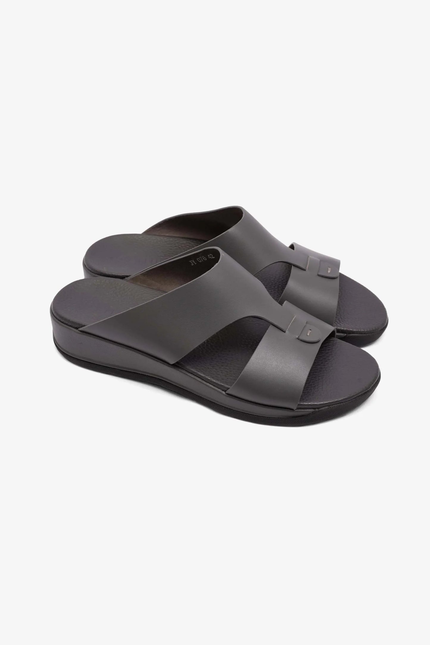 Comfort Plus Men's Matte Leather Anti-Skid Sandals Grey MSDCPJY076