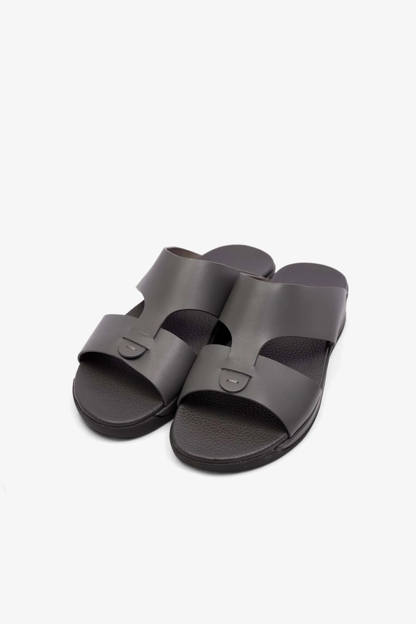 Comfort Plus Men's Matte Leather Anti-Skid Sandals Grey MSDCPJY076