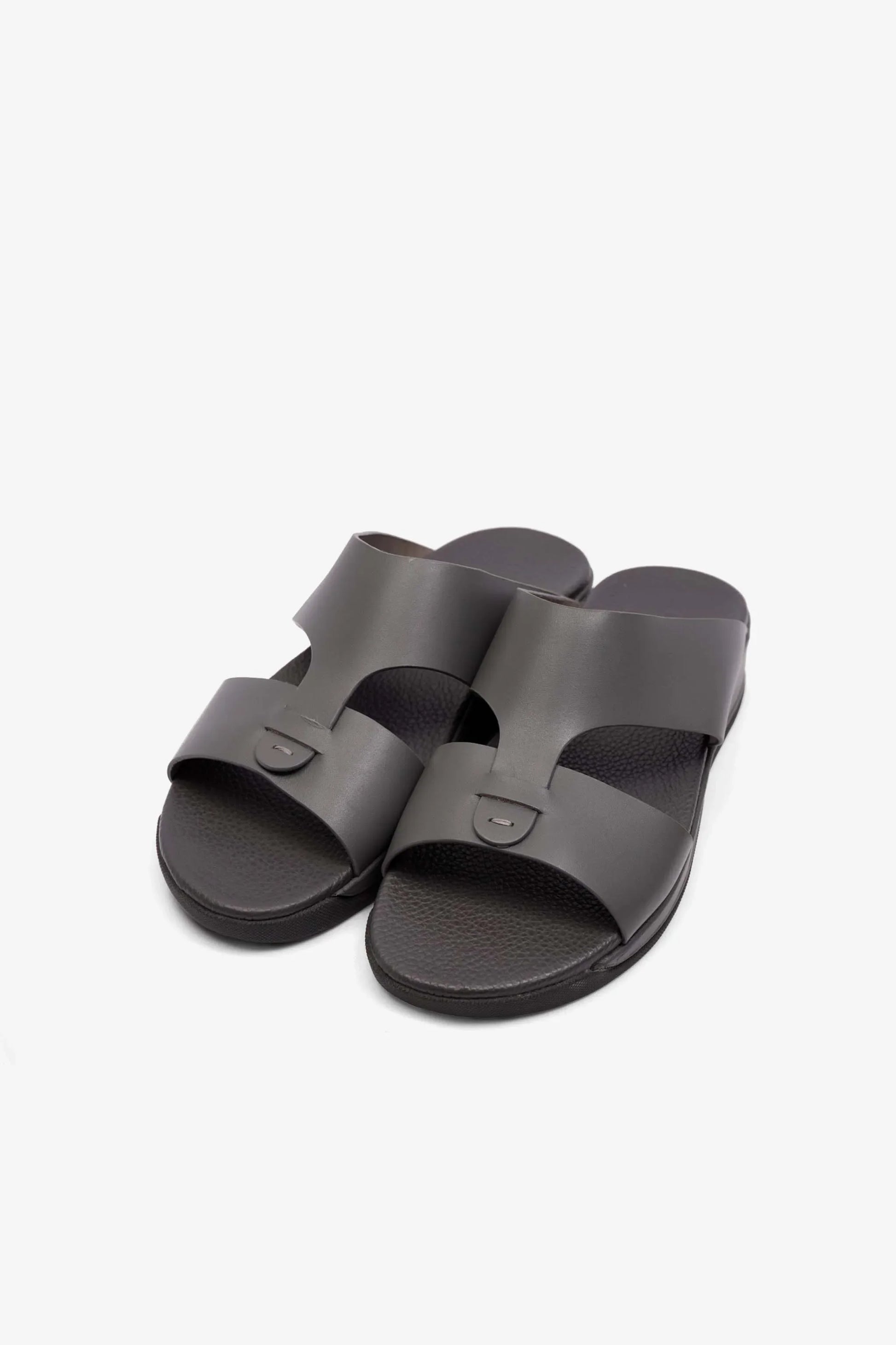 Comfort Plus Men's Matte Leather Anti-Skid Sandals Grey MSDCPJY076