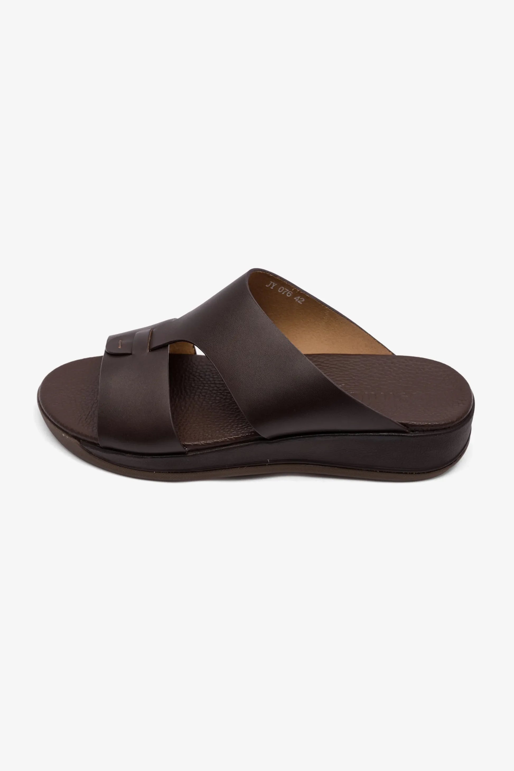 Comfort Plus Men's Antiskid Grip Matt Leather Sandals Brown MSDCPJY076