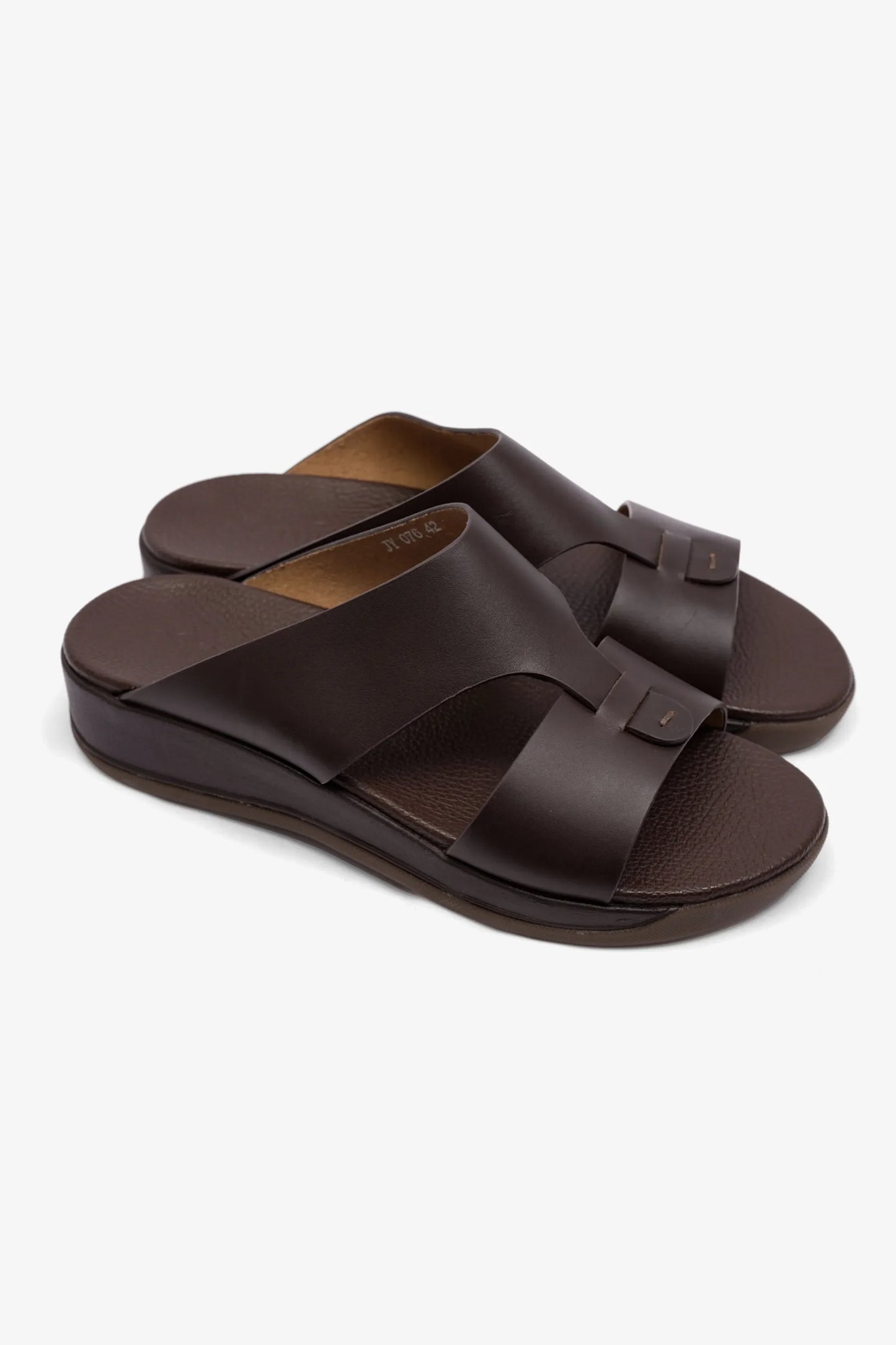 Comfort Plus Men's Antiskid Grip Matt Leather Sandals Brown MSDCPJY076