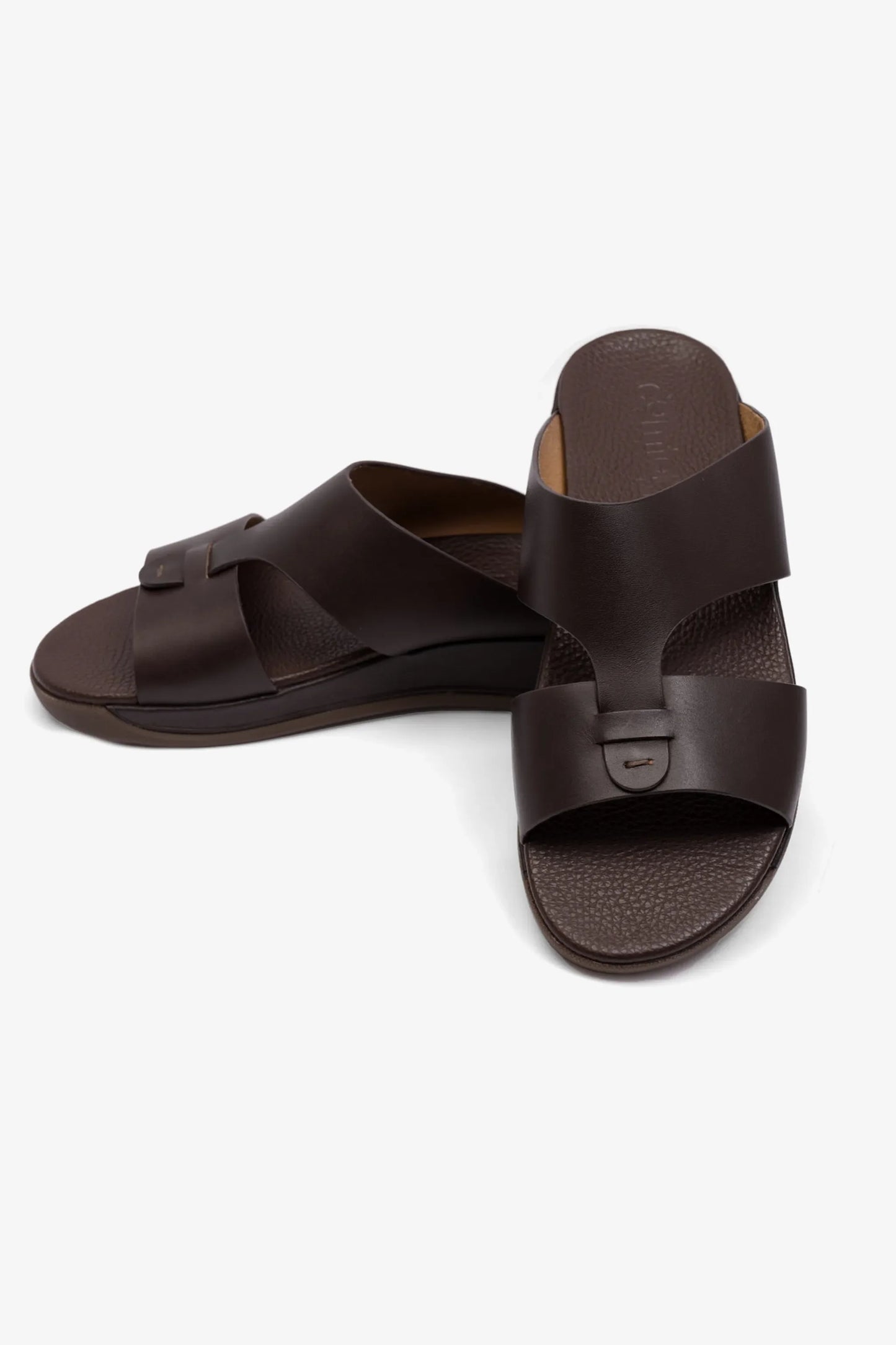 Comfort Plus Men's Antiskid Grip Matt Leather Sandals Brown MSDCPJY076