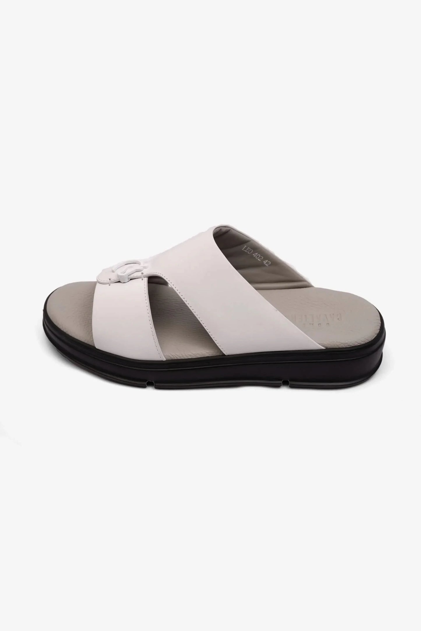 Cavalier Uomo Men's Lightweight Matt Leather Sandals White MSDCVLEO402