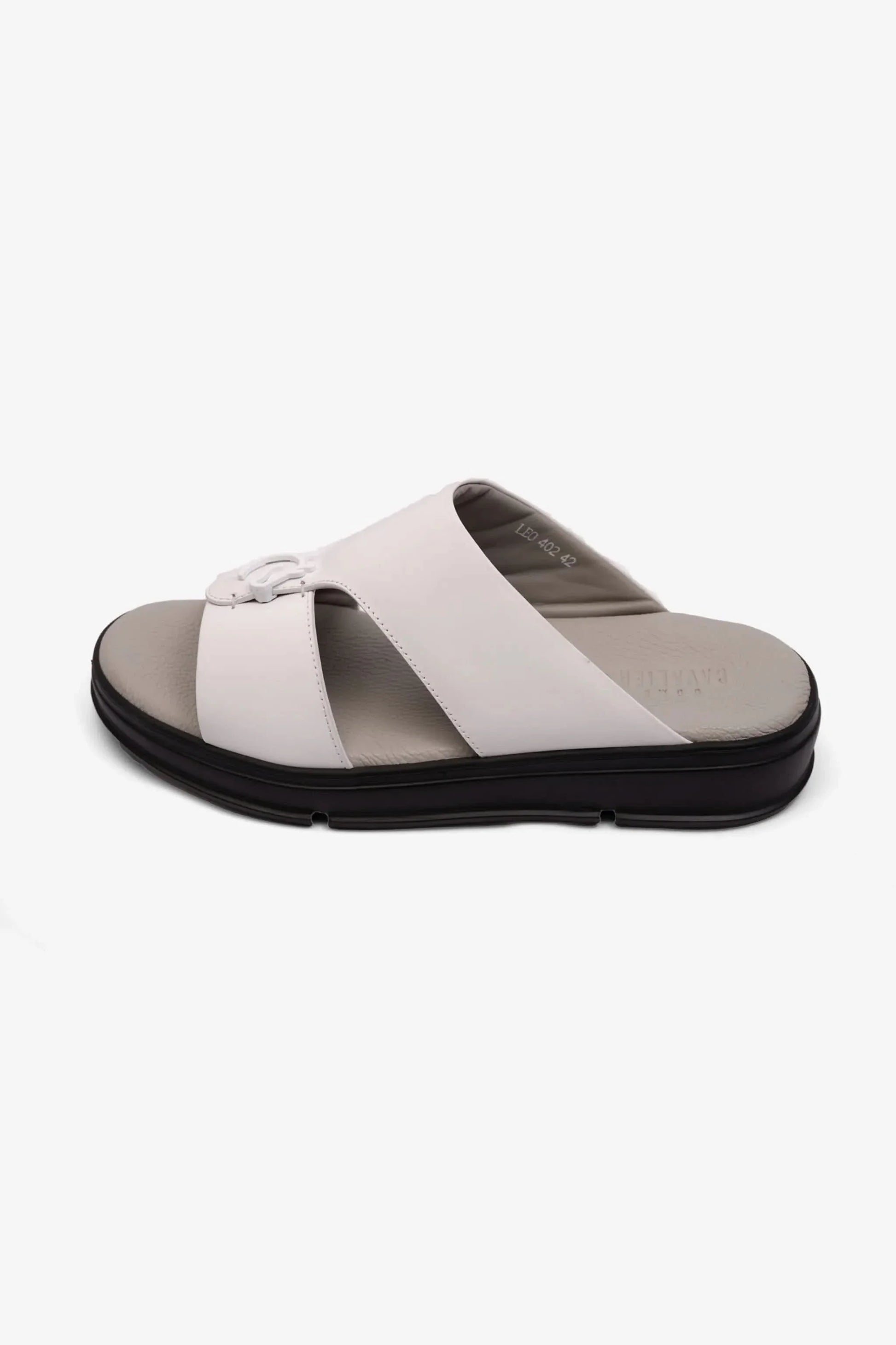 Cavalier Uomo Men's Lightweight Matt Leather Sandals White MSDCVLEO402