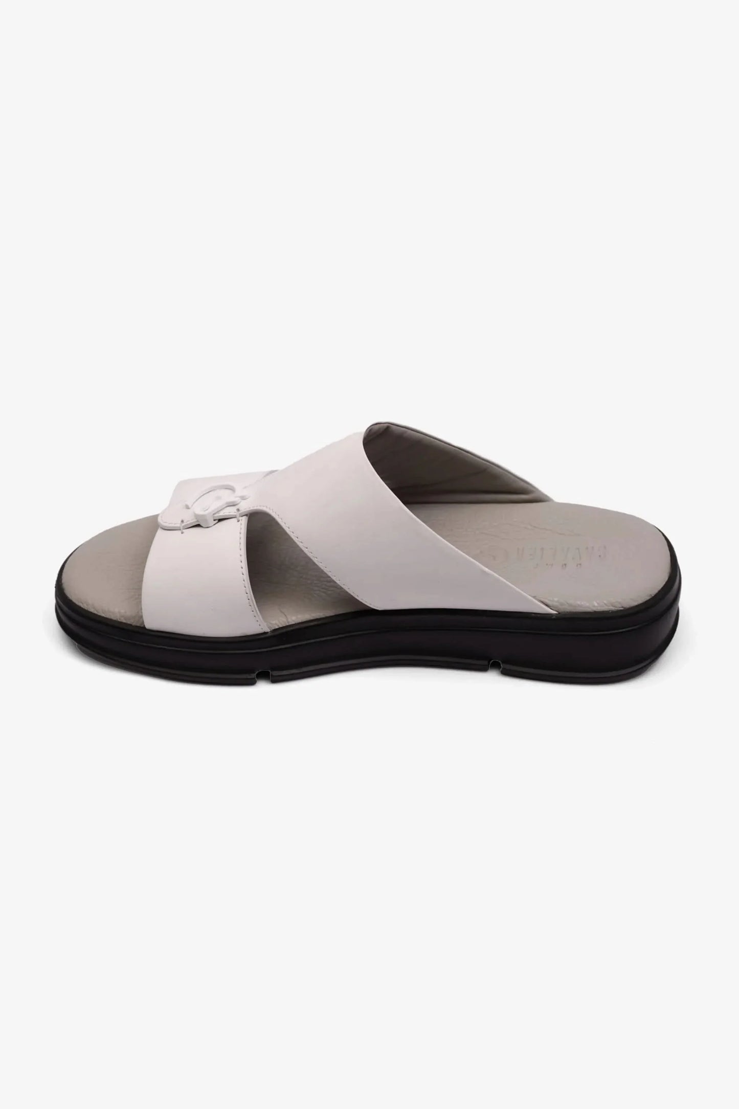 Cavalier Uomo Men's Lightweight Matt Leather Sandals White MSDCVLEO402