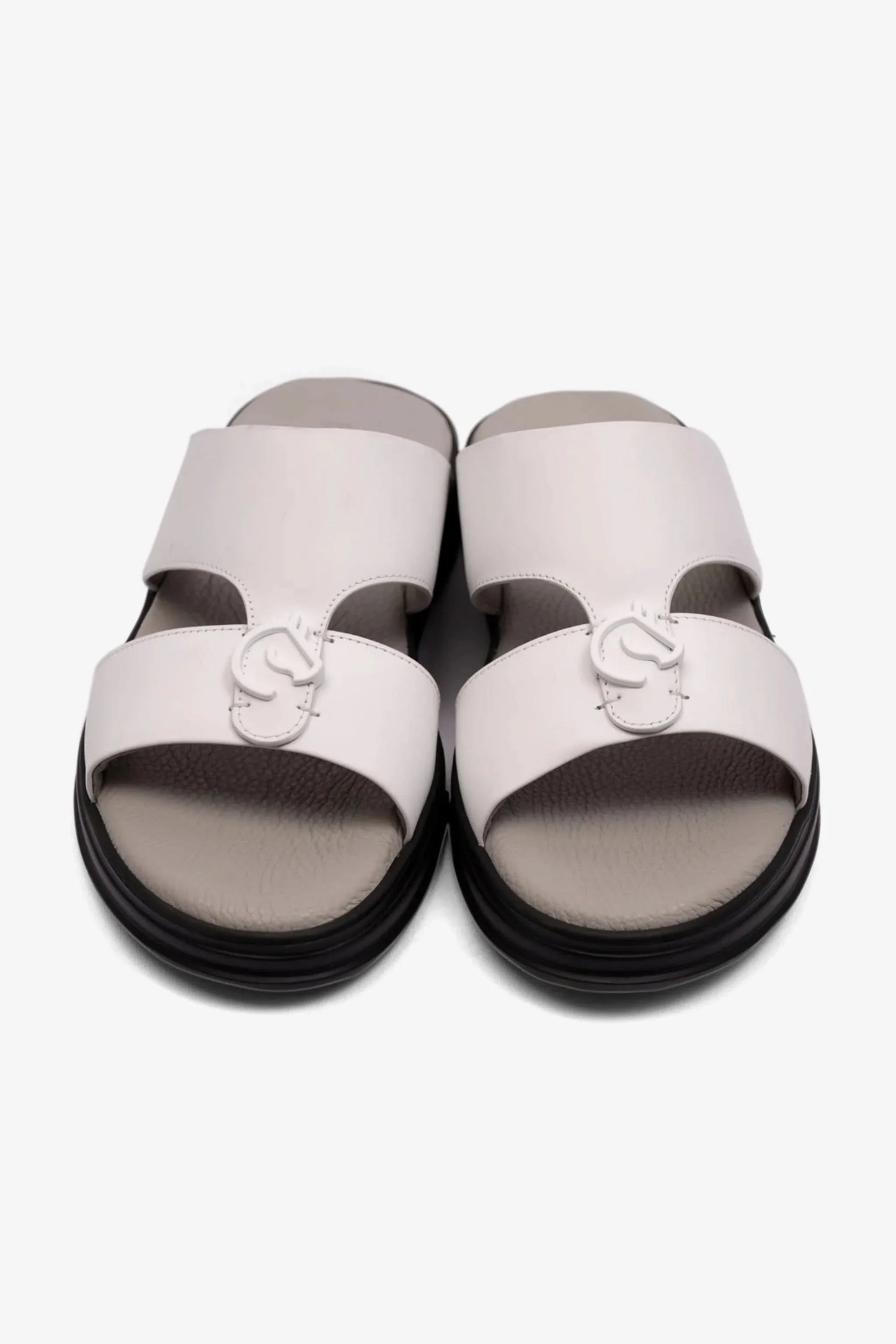 Cavalier Uomo Men's Lightweight Matt Leather Sandals White MSDCVLEO402