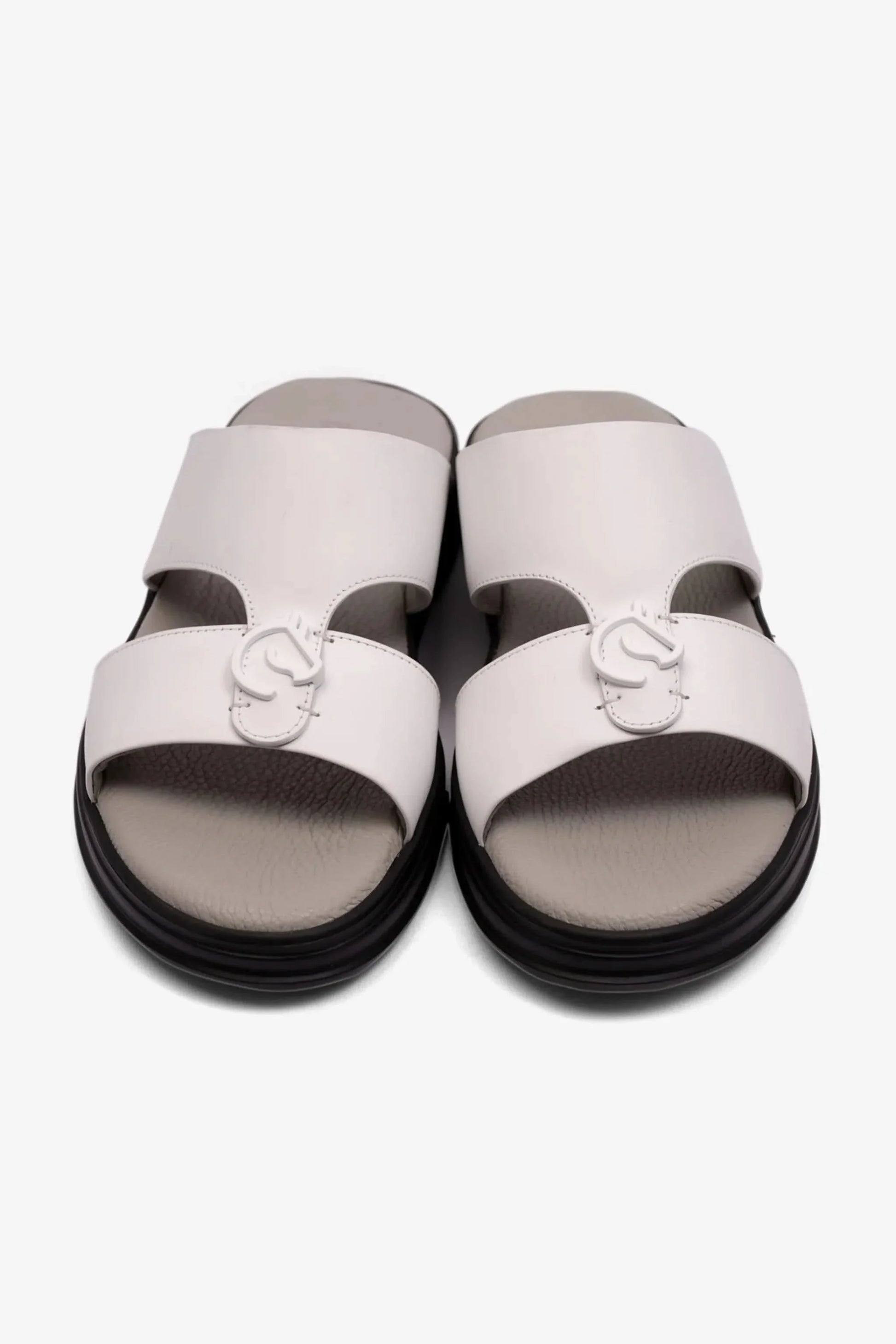 Cavalier Uomo Men's Lightweight Matt Leather Sandals White MSDCVLEO402
