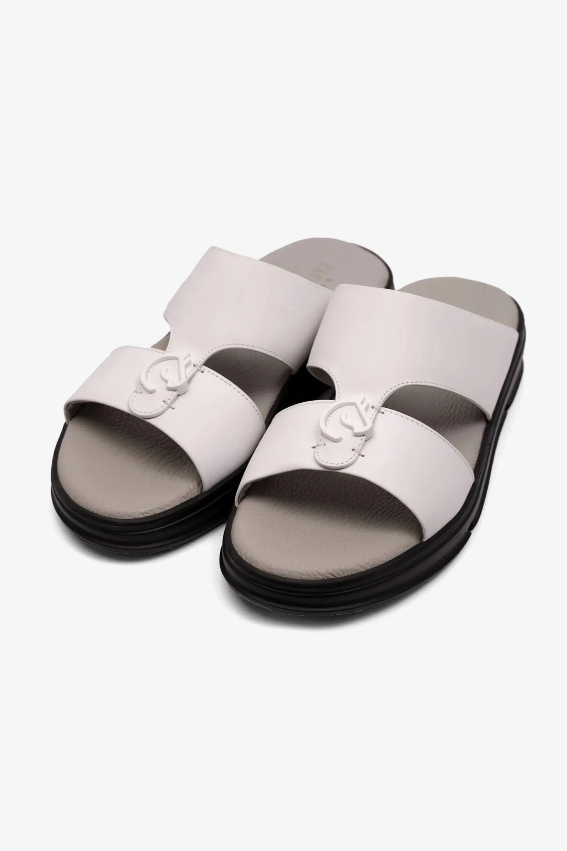 Cavalier Uomo Men's Lightweight Matt Leather Sandals White MSDCVLEO402