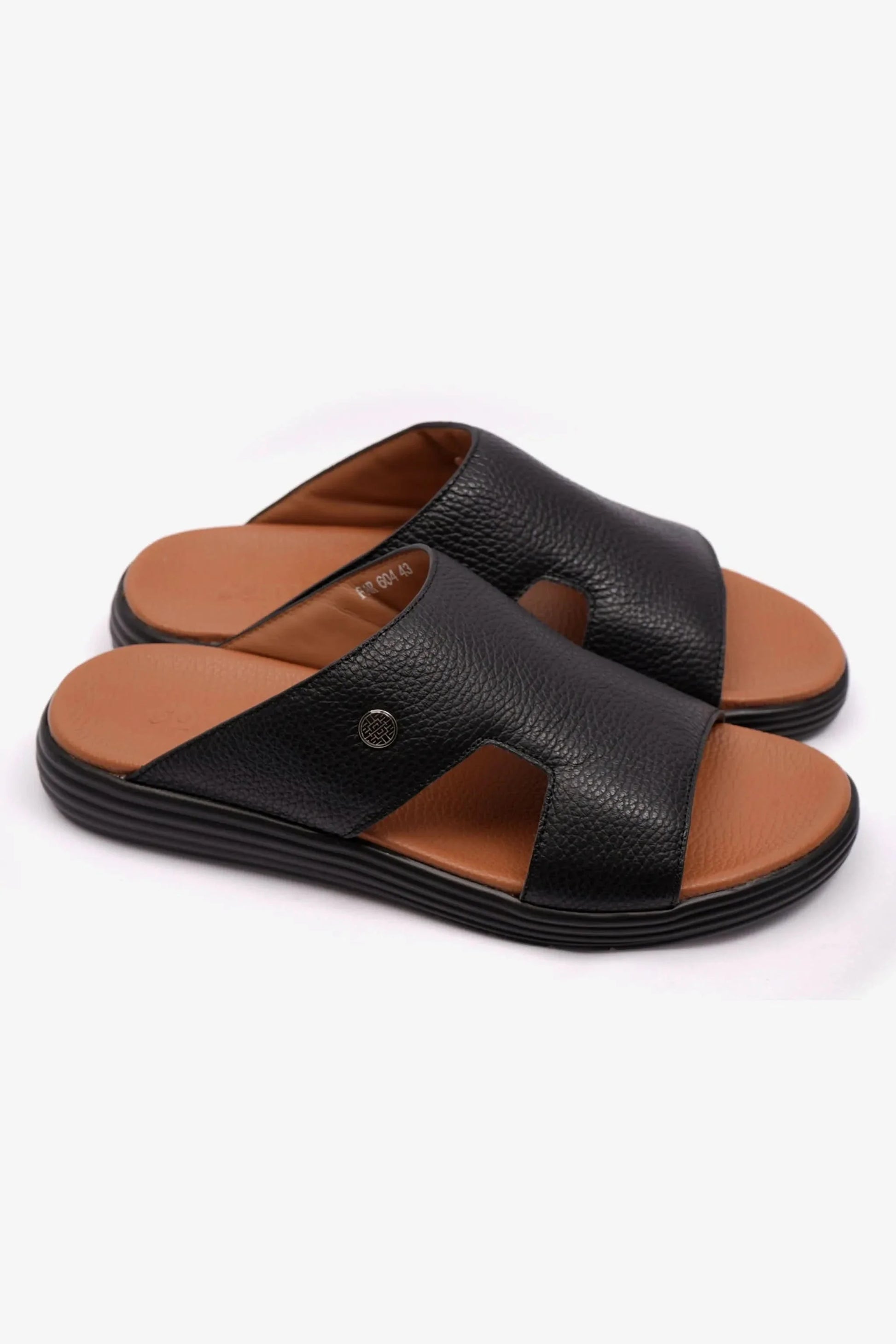 Comfort Plus Men's Soft Milled Arabic Sandals Black MSDCPFAR604