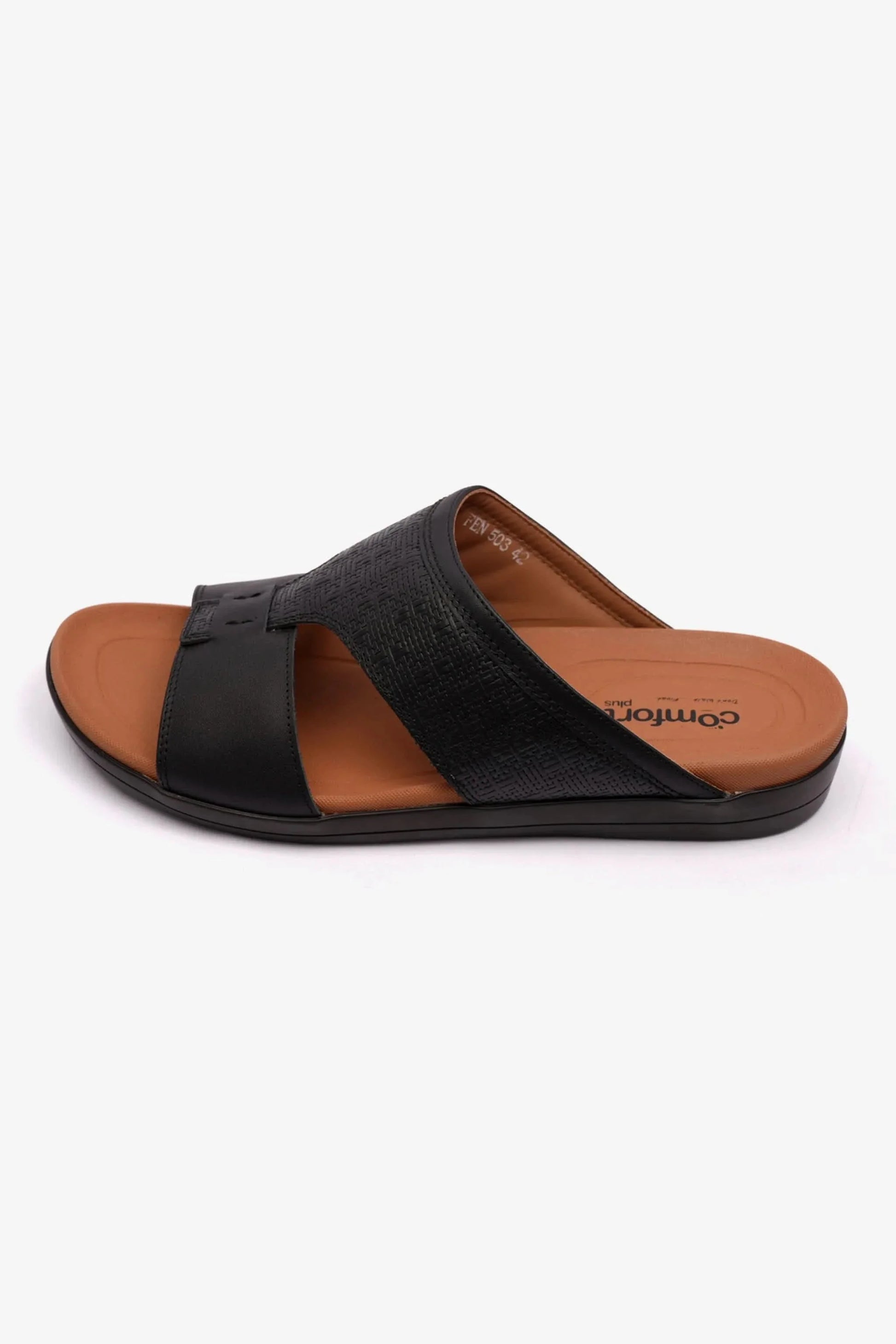 Comfort Plus Men's Bouncy Insole Sandals Black MSDCPFEN503