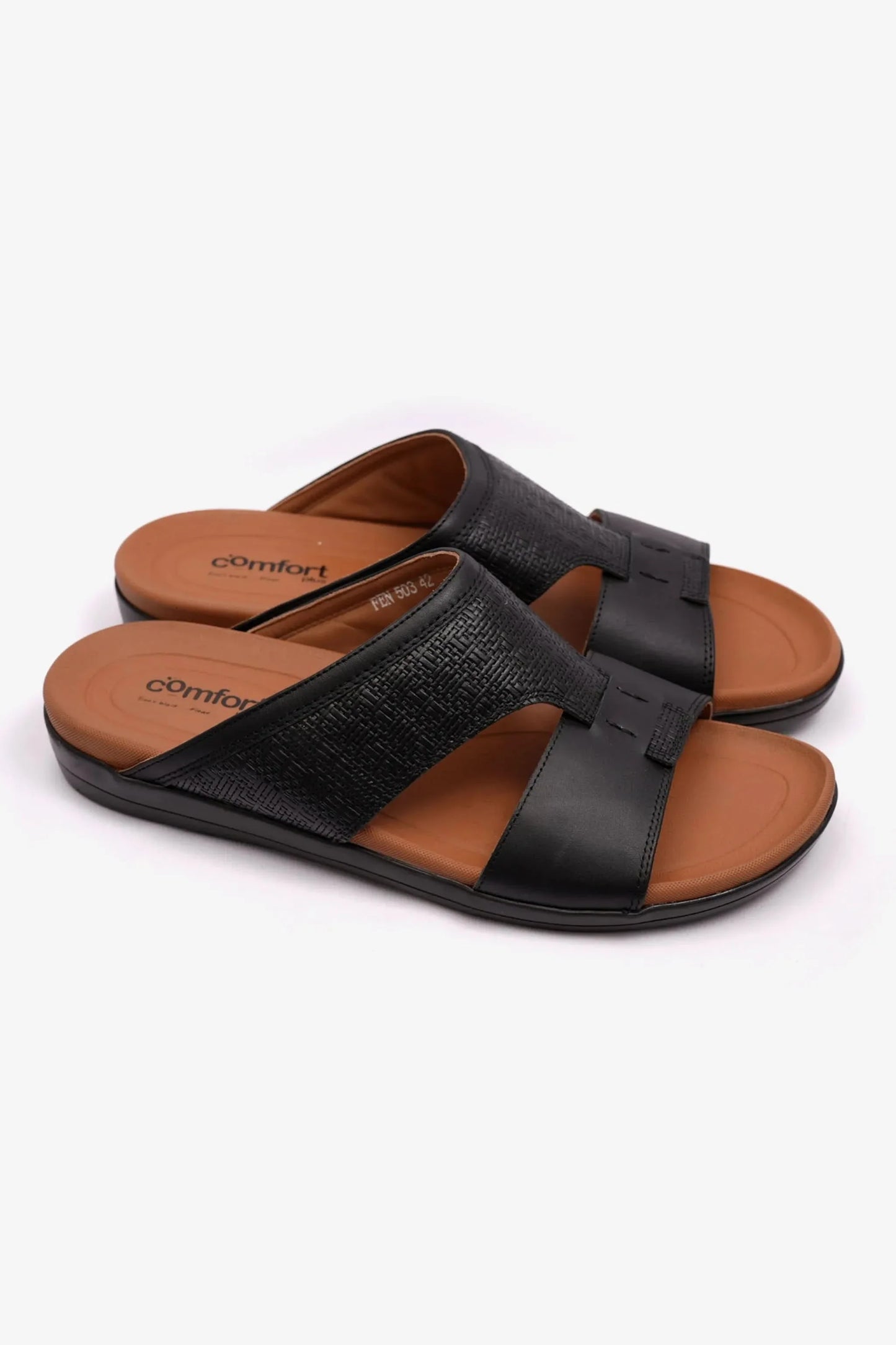 Comfort Plus Men's Bouncy Insole Sandals Black MSDCPFEN503