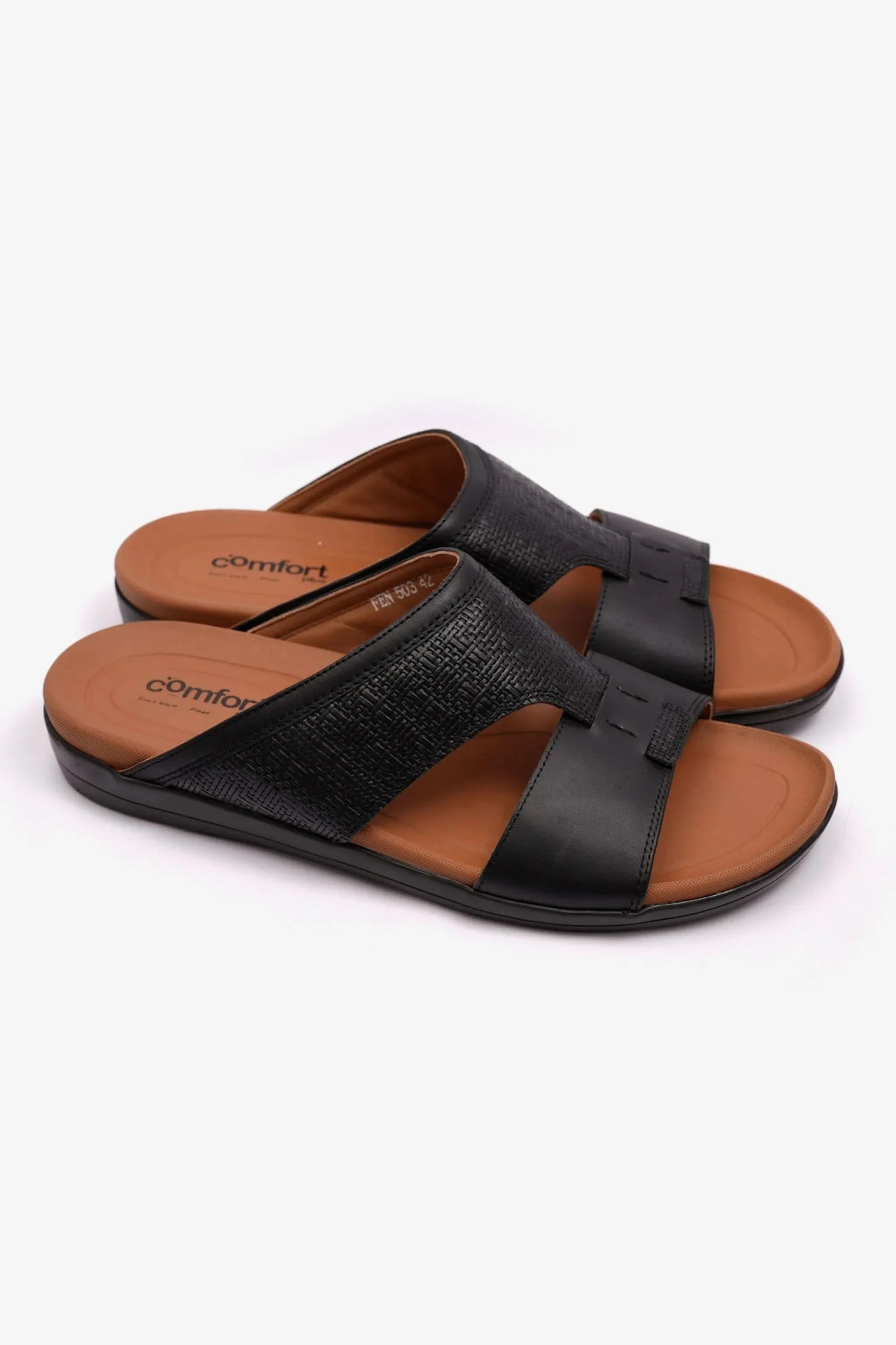 Comfort Plus Men's Bouncy Insole Sandals Black MSDCPFEN503