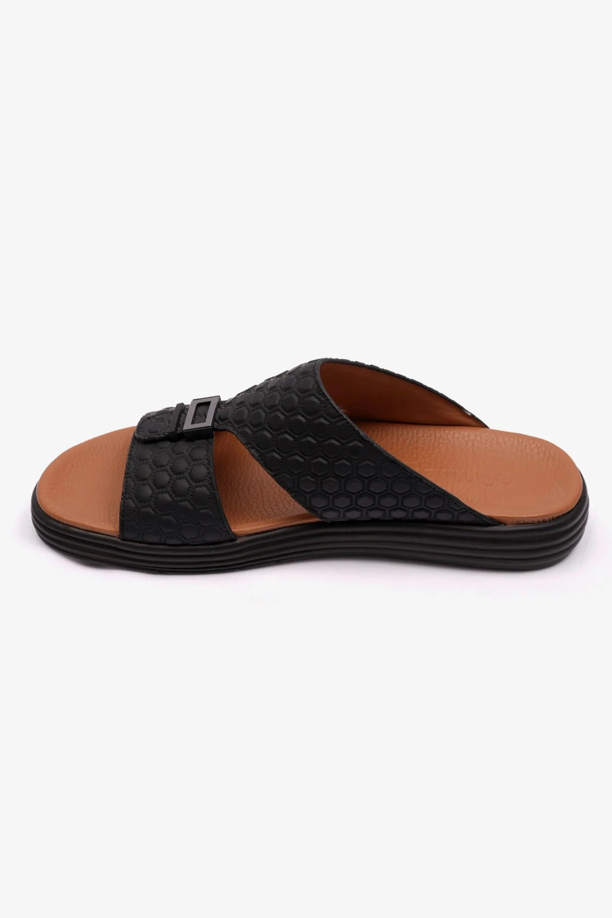 Comfort Plus Men's Stylish Arabic Trims Sandals Black FAR603