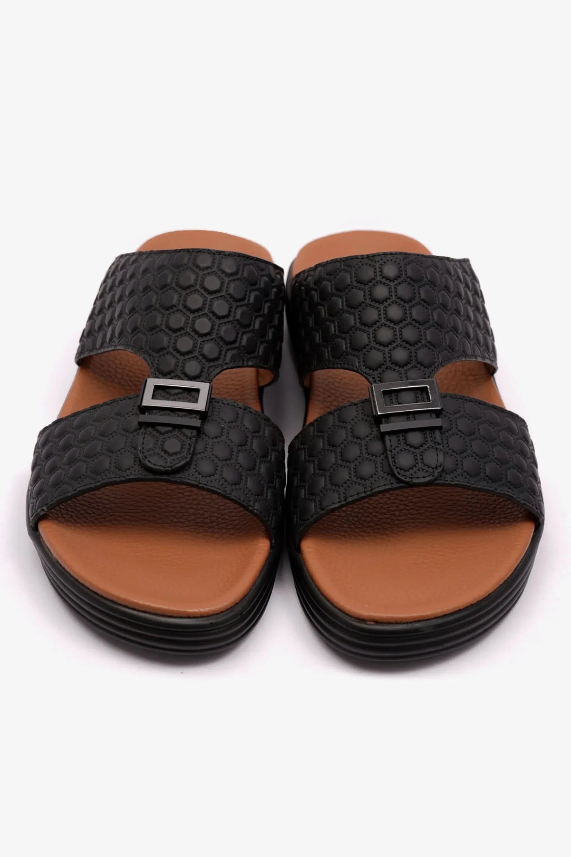 Comfort Plus Men's Stylish Arabic Trims Sandals Black FAR603