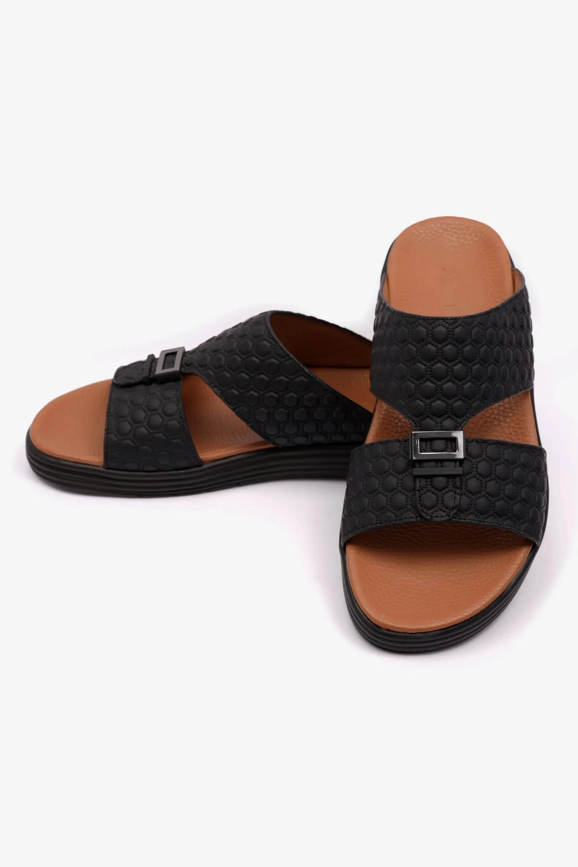 Comfort Plus Men's Stylish Arabic Trims Sandals Black FAR603
