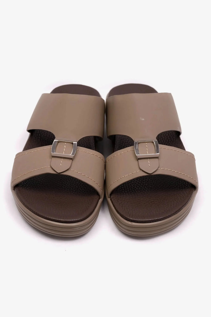 Comfort Plus Men's Matte Leather Stylish Sandals Sand MSDCPFAR602