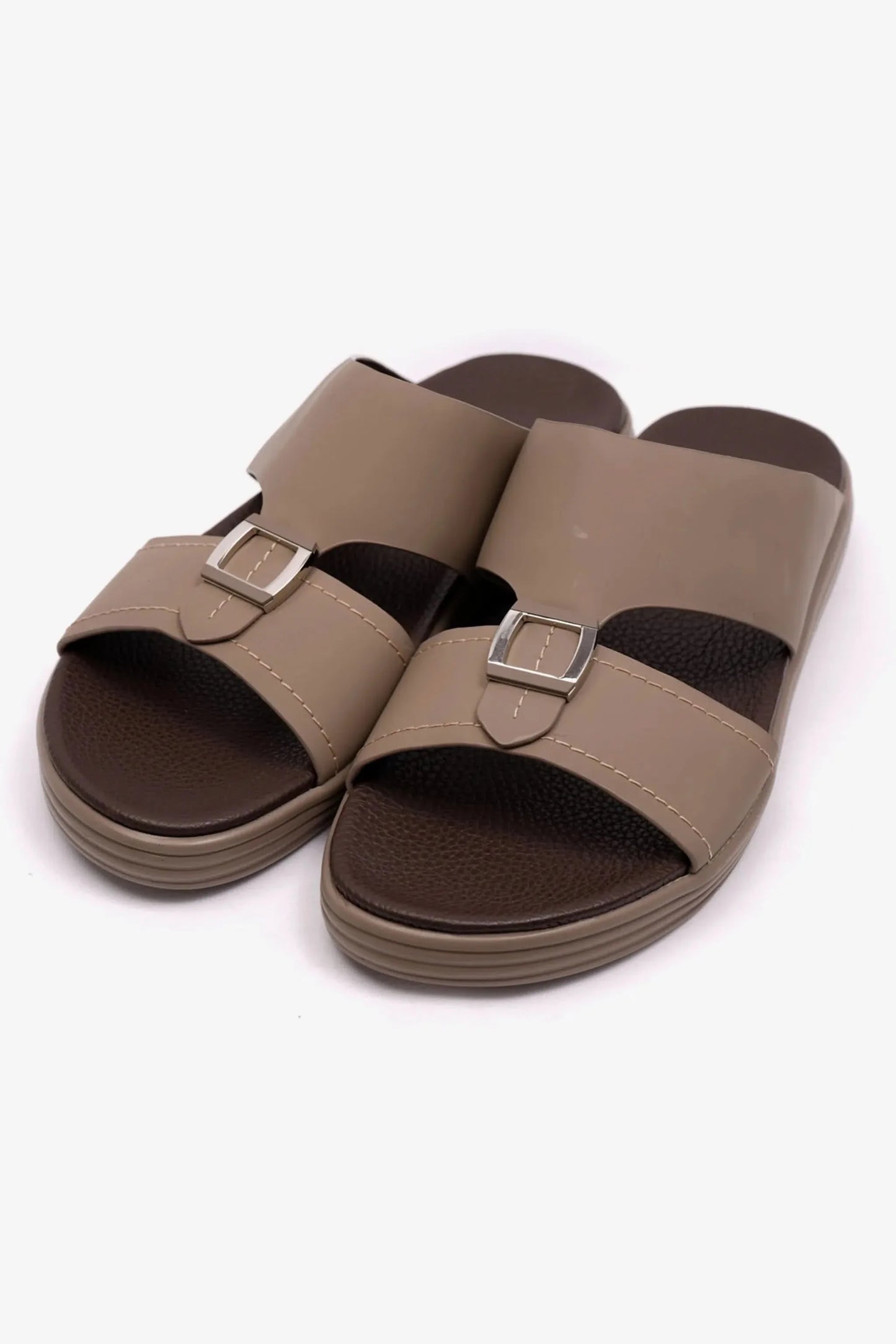 Comfort Plus Men's Matte Leather Stylish Sandals Sand MSDCPFAR602
