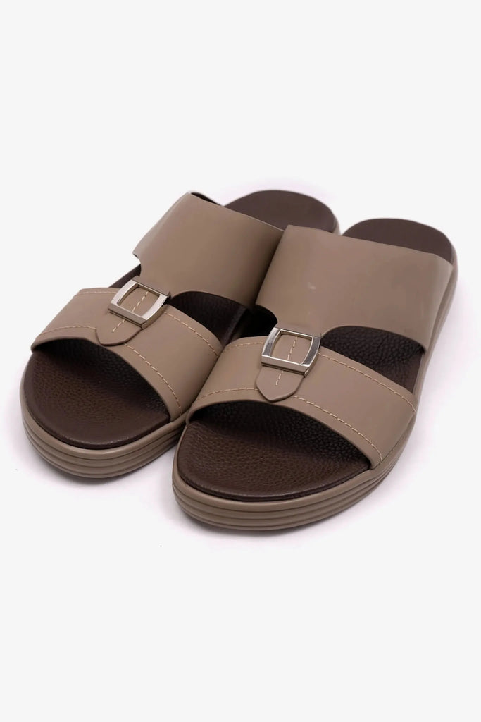 Comfort Plus Men's Matte Leather Stylish Sandals Sand MSDCPFAR602