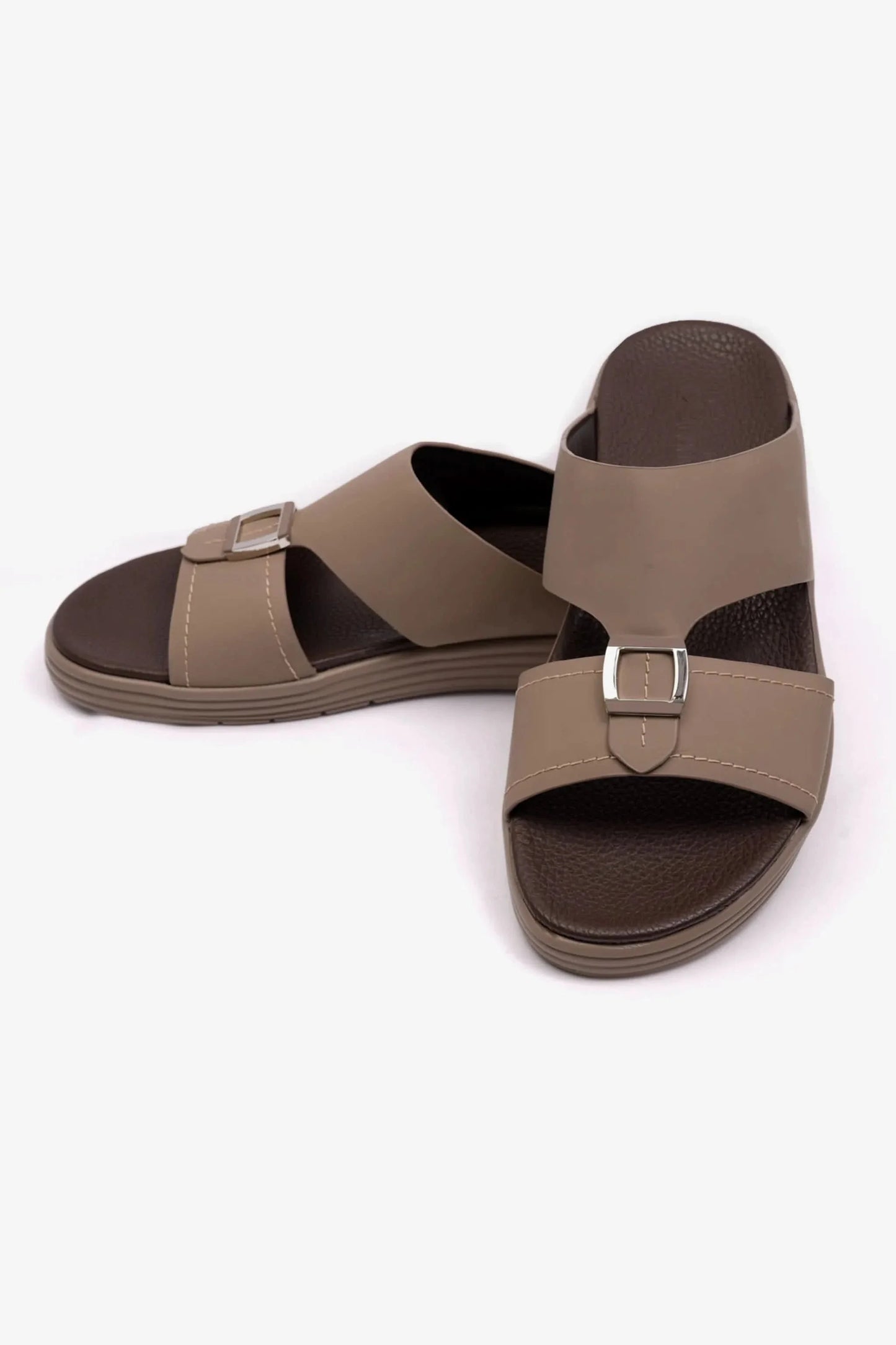 Comfort Plus Men's Matte Leather Stylish Sandals Sand MSDCPFAR602