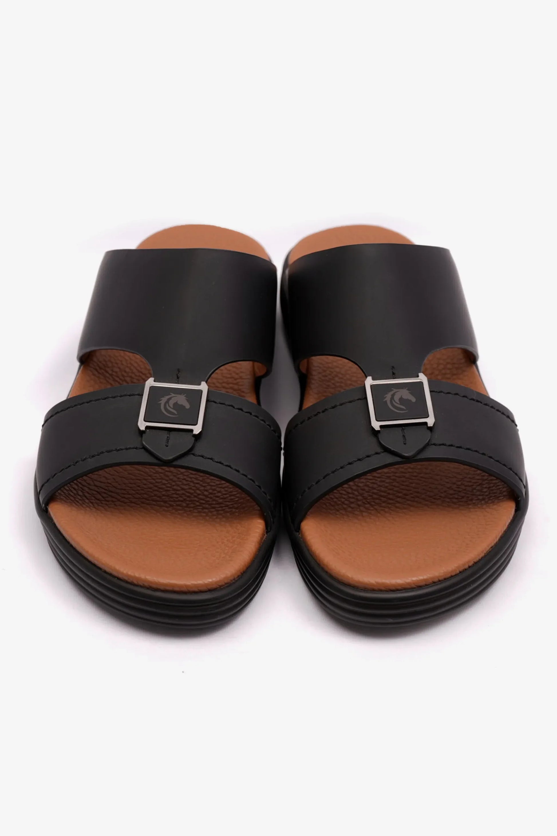 Cavalier Uomo Men's Stylish Trim Arabic Sandals Black MSDCPFAR602