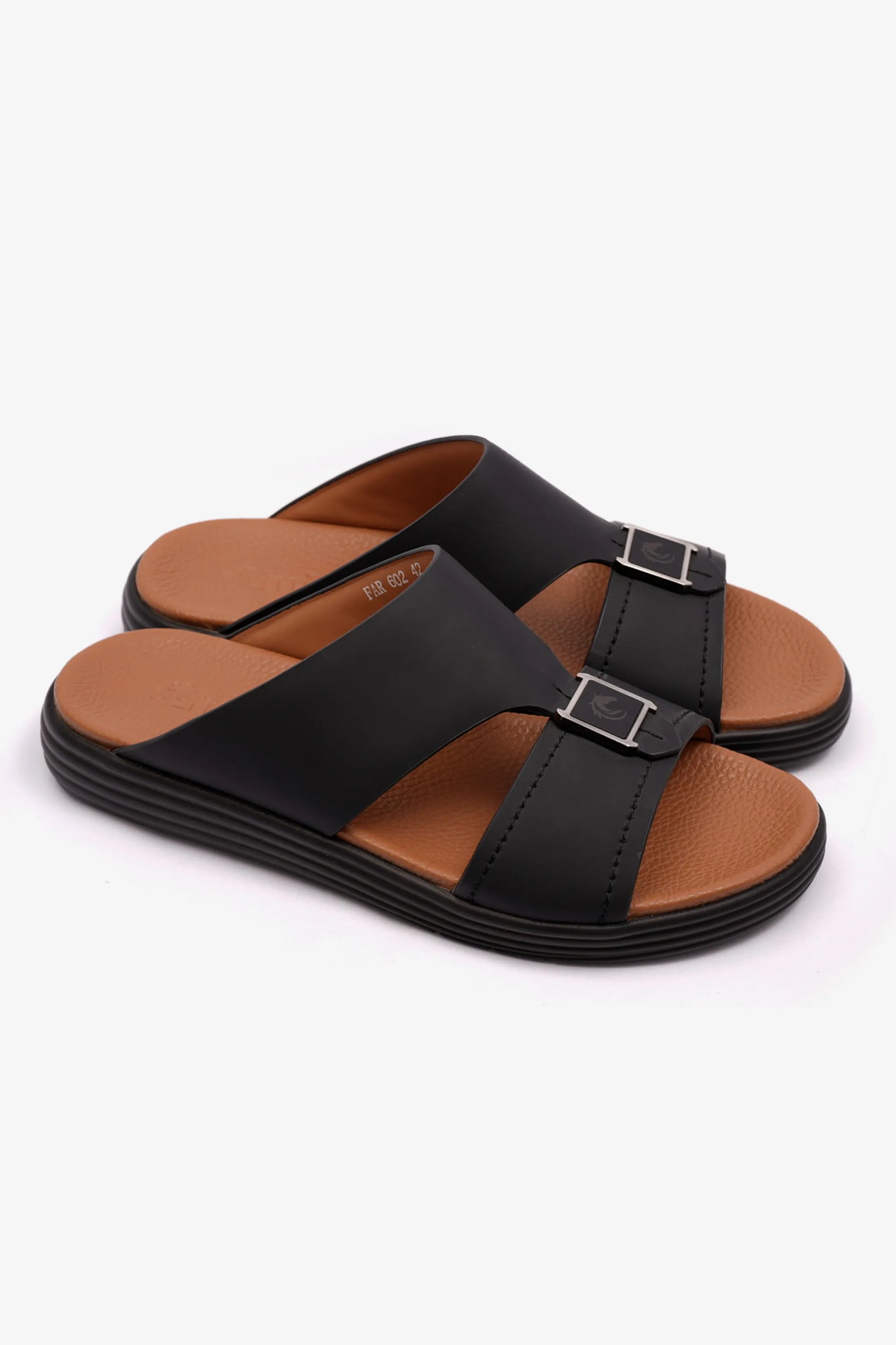 Cavalier Uomo Men's Stylish Trim Arabic Sandals Black MSDCPFAR602