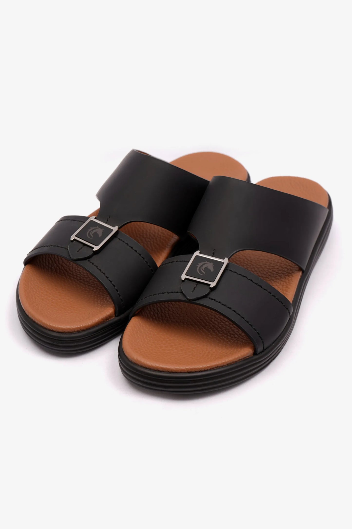 Cavalier Uomo Men's Stylish Trim Arabic Sandals Black MSDCPFAR602