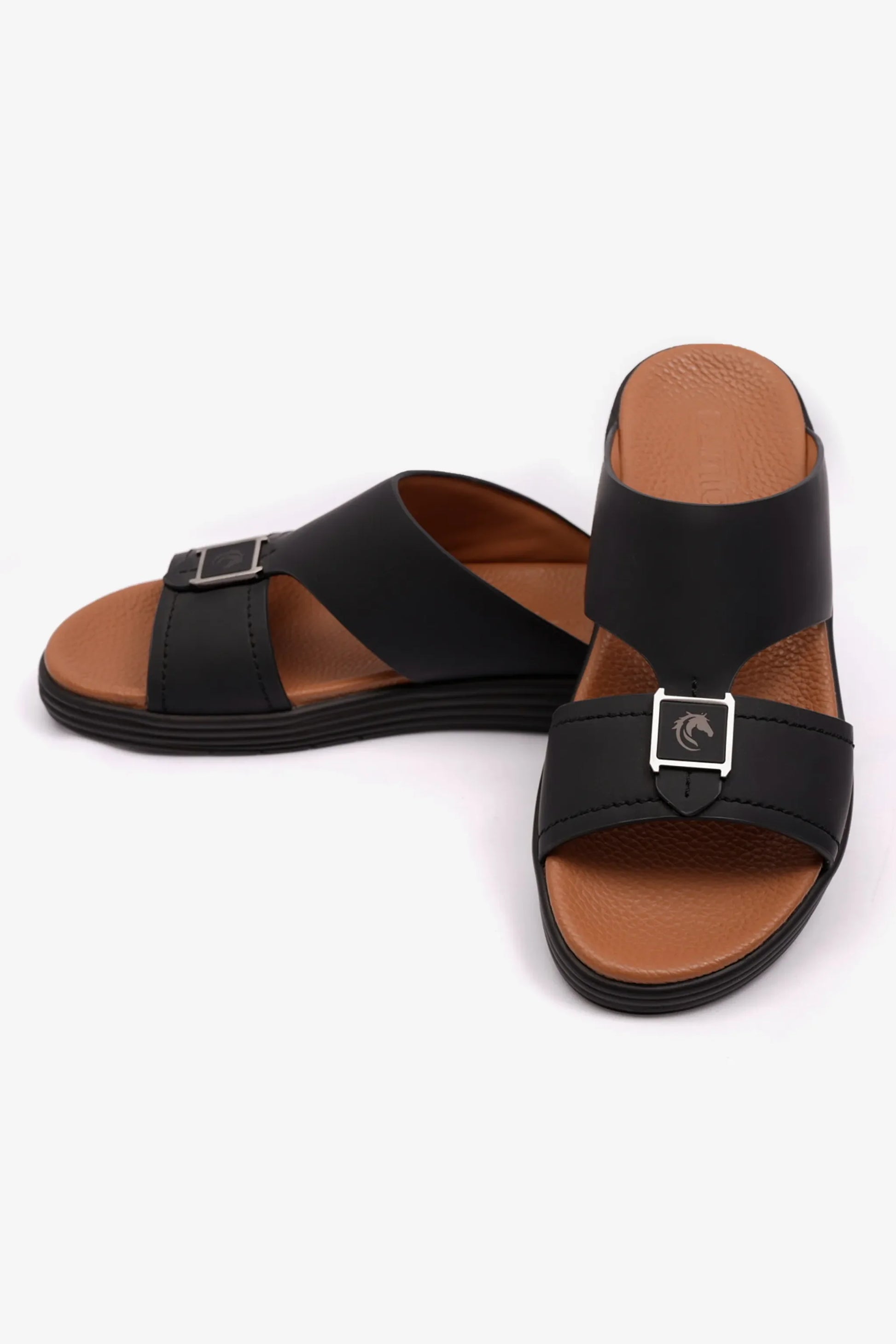Cavalier Uomo Men's Stylish Trim Arabic Sandals Black MSDCPFAR602