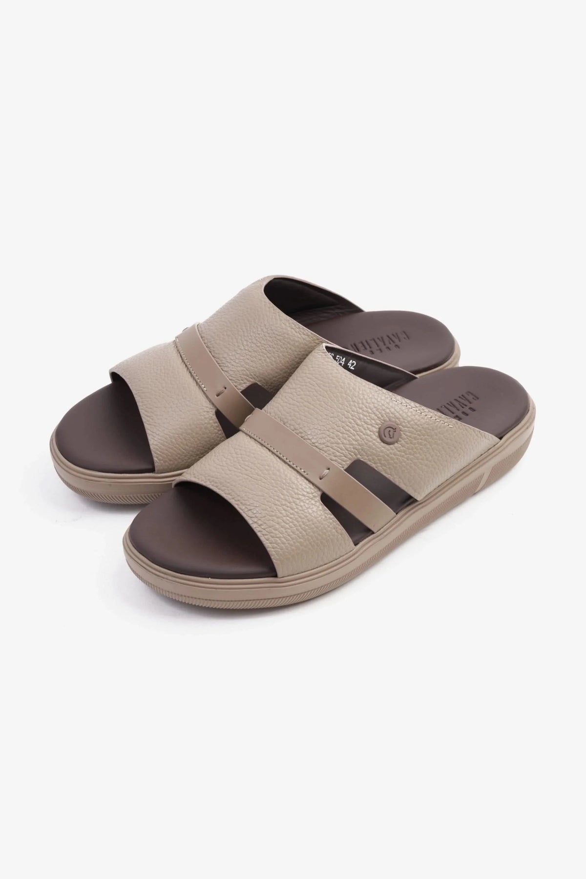 Cavalier Uomo Men's Arabic Genuine Leather Sandals Beige MSDCVJS504 - Sole Therapy