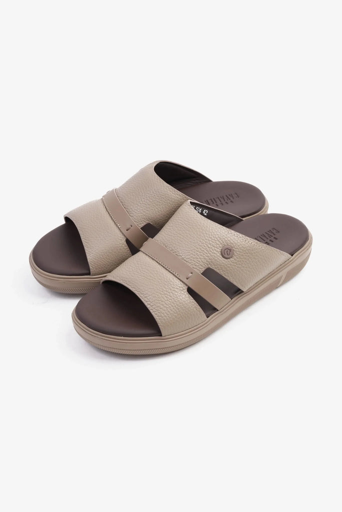 Cavalier Uomo Men's Arabic Genuine Leather Sandals Beige MSDCVJS504 - Sole Therapy