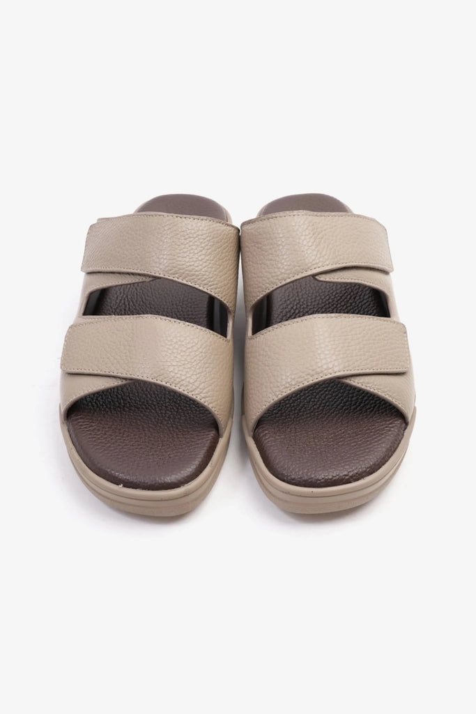 Cavalier Uomo Men's Arabic Leather Sandals Stone MSDCVHAR315 - Sole Therapy