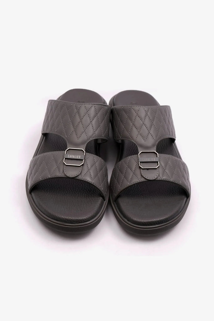 Cavalier Uomo Men's Arabic Quilting Pattern Sandals Grey MSDCVALP108 - Sole Therapy