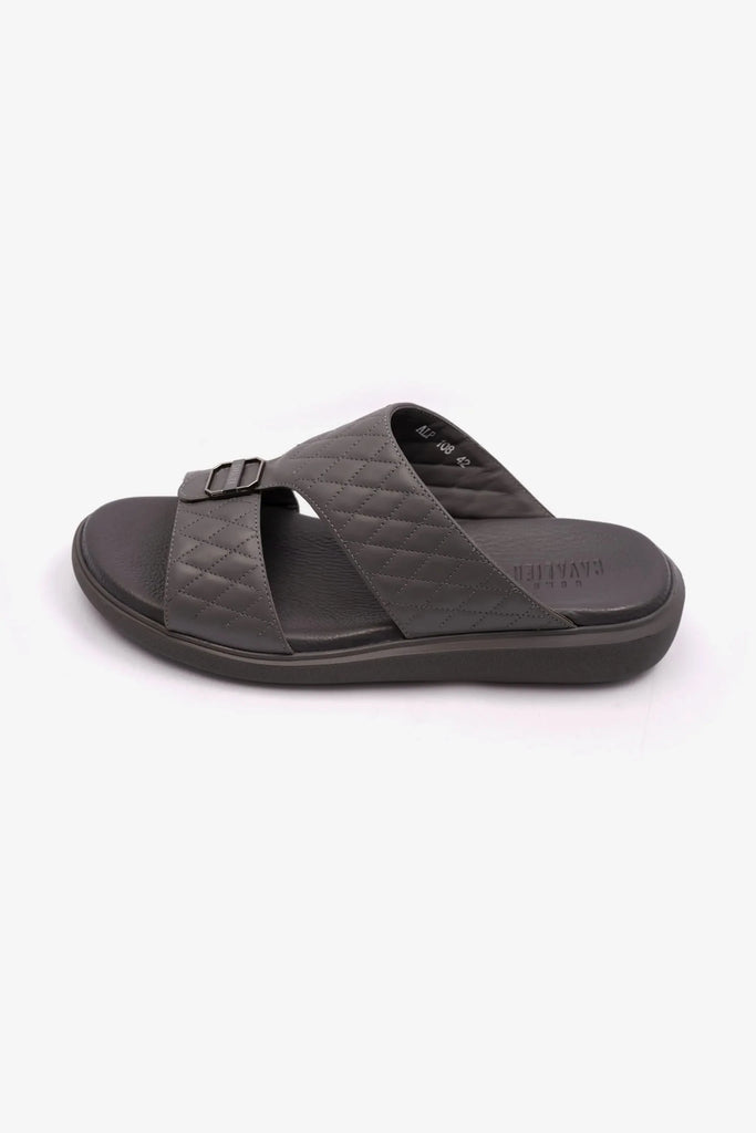 Cavalier Uomo Men's Arabic Quilting Pattern Sandals Grey MSDCVALP108 - Sole Therapy
