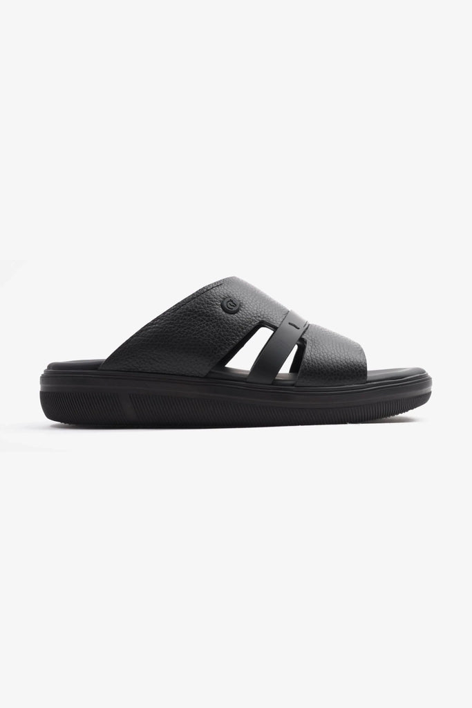 Cavalier Uomo Men's Crafted Genuine Leather Arabic Sandals Black MSDCVJS504 - Sole Therapy