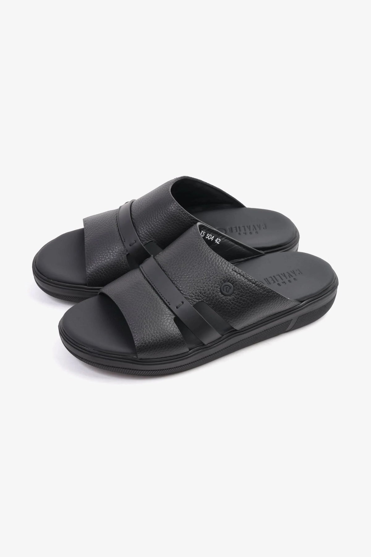Cavalier Uomo Men's Crafted Genuine Leather Arabic Sandals Black MSDCVJS504 - Sole Therapy