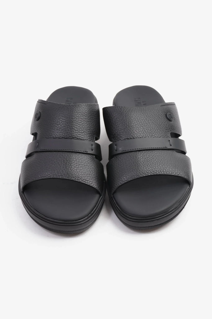 Cavalier Uomo Men's Crafted Genuine Leather Arabic Sandals Black MSDCVJS504 - Sole Therapy
