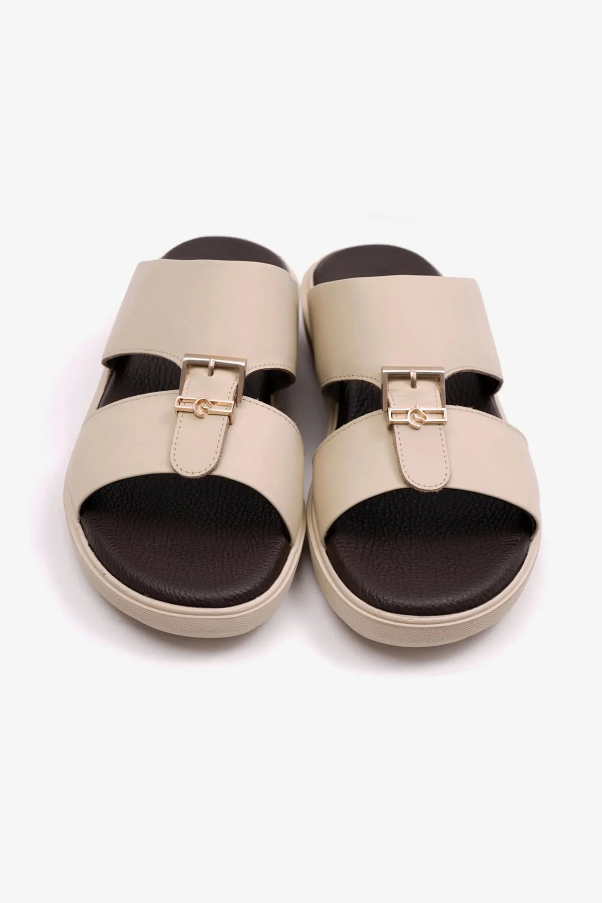 Cavalier Uomo Men's Leather Arabic Sandals Cream MSDCVALP107A - Sole Therapy