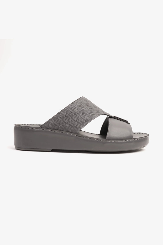 Cavalier Uomo Men's Leather Sandals Grey MSDCV1106 - Sole Therapy